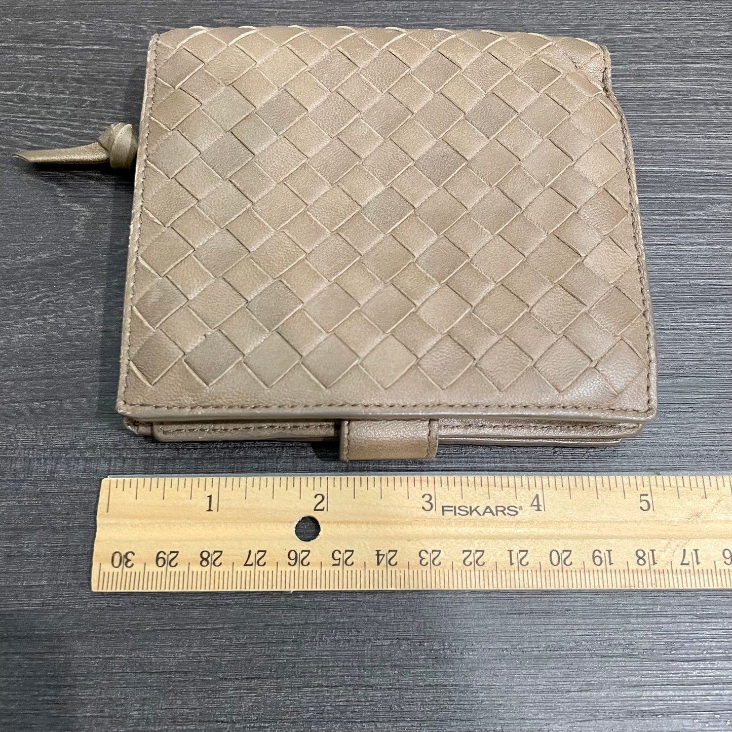 BOTTEGA VENETA Beige Weave Wallet