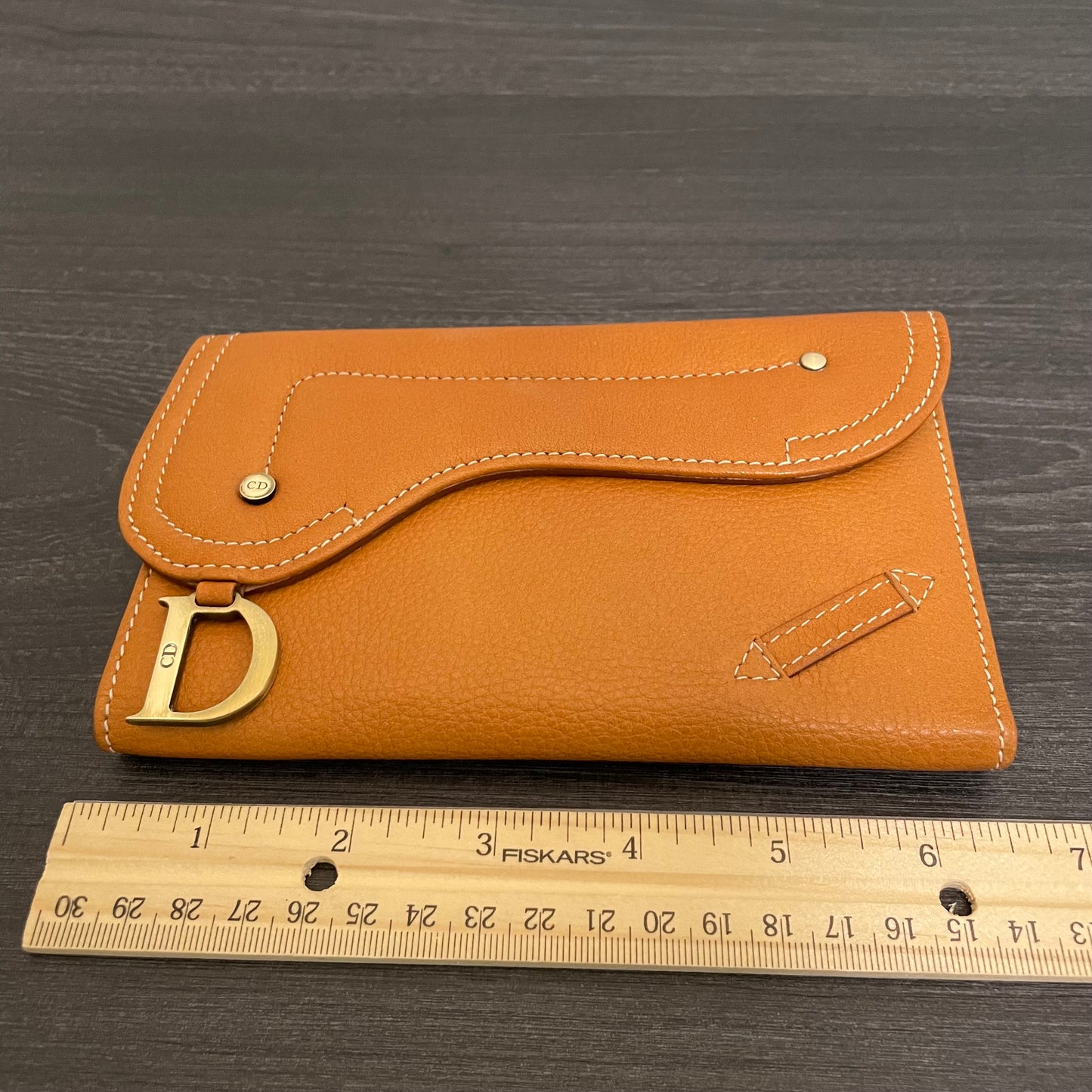 SOLD! Christian Dior Calfskin Saddle Wallet Brown