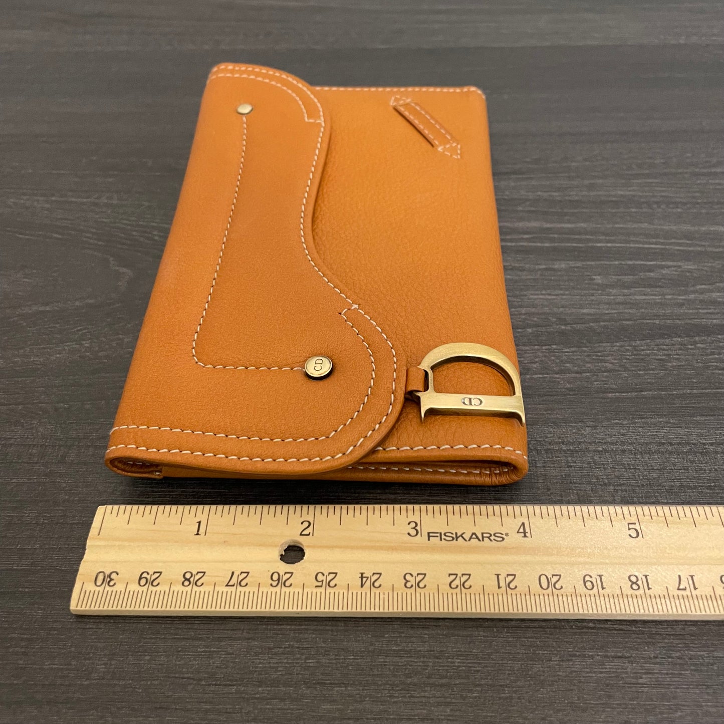 SOLD! Christian Dior Calfskin Saddle Wallet Brown
