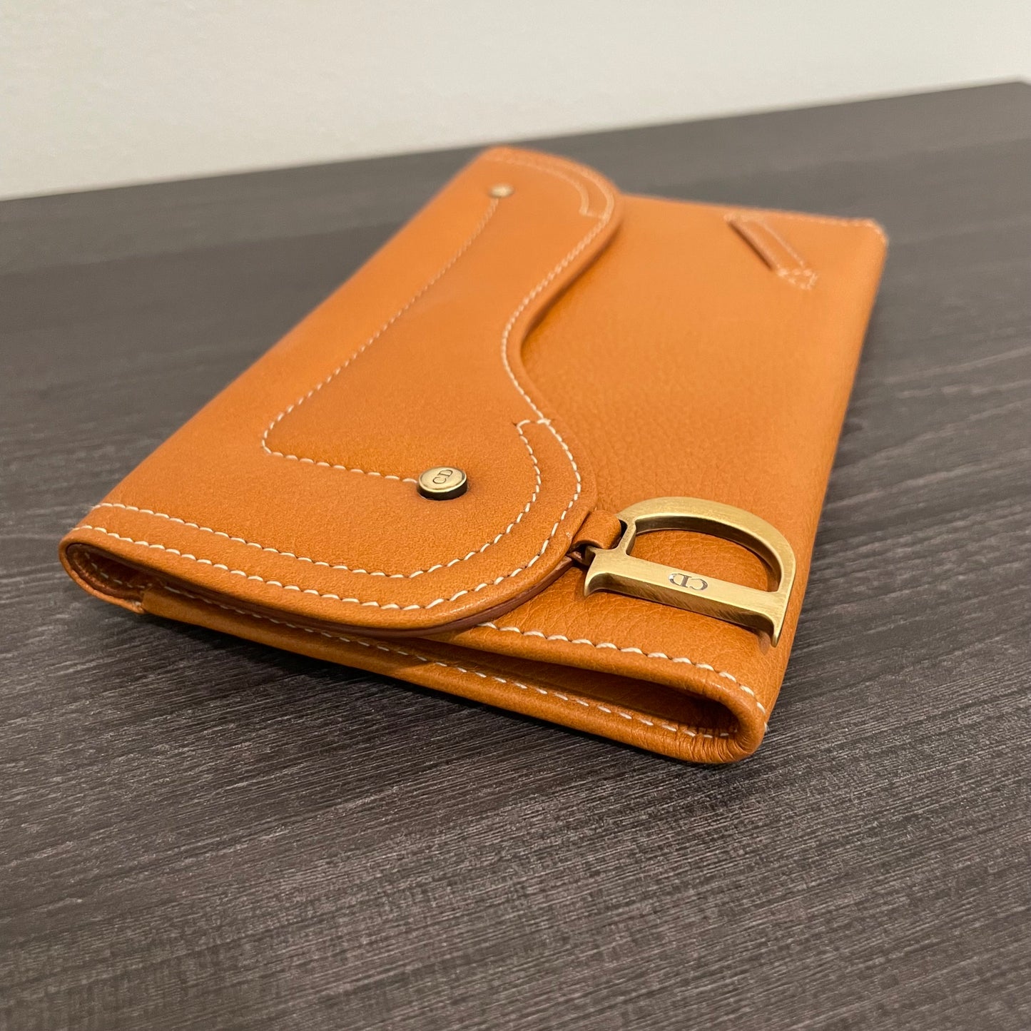 SOLD! Christian Dior Calfskin Saddle Wallet Brown