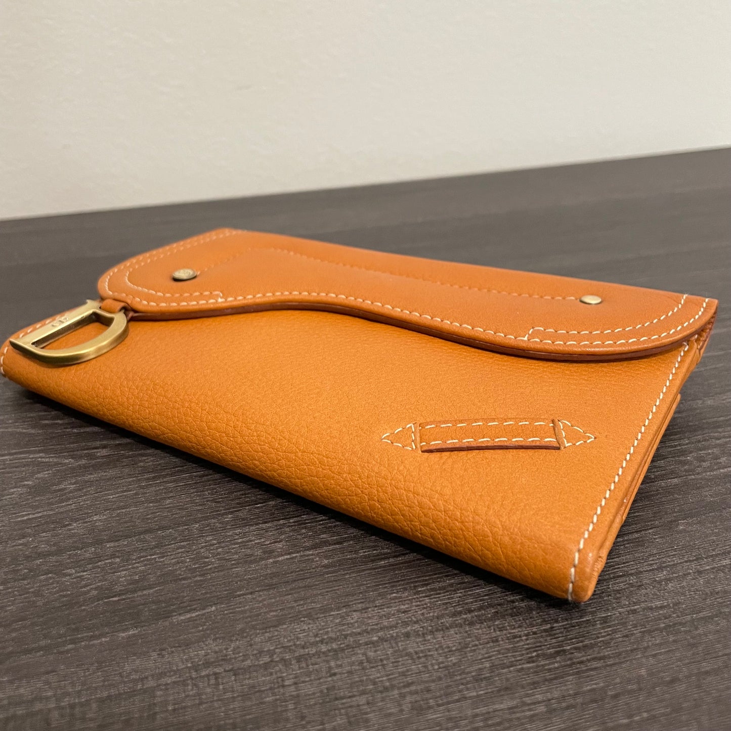 SOLD! Christian Dior Calfskin Saddle Wallet Brown