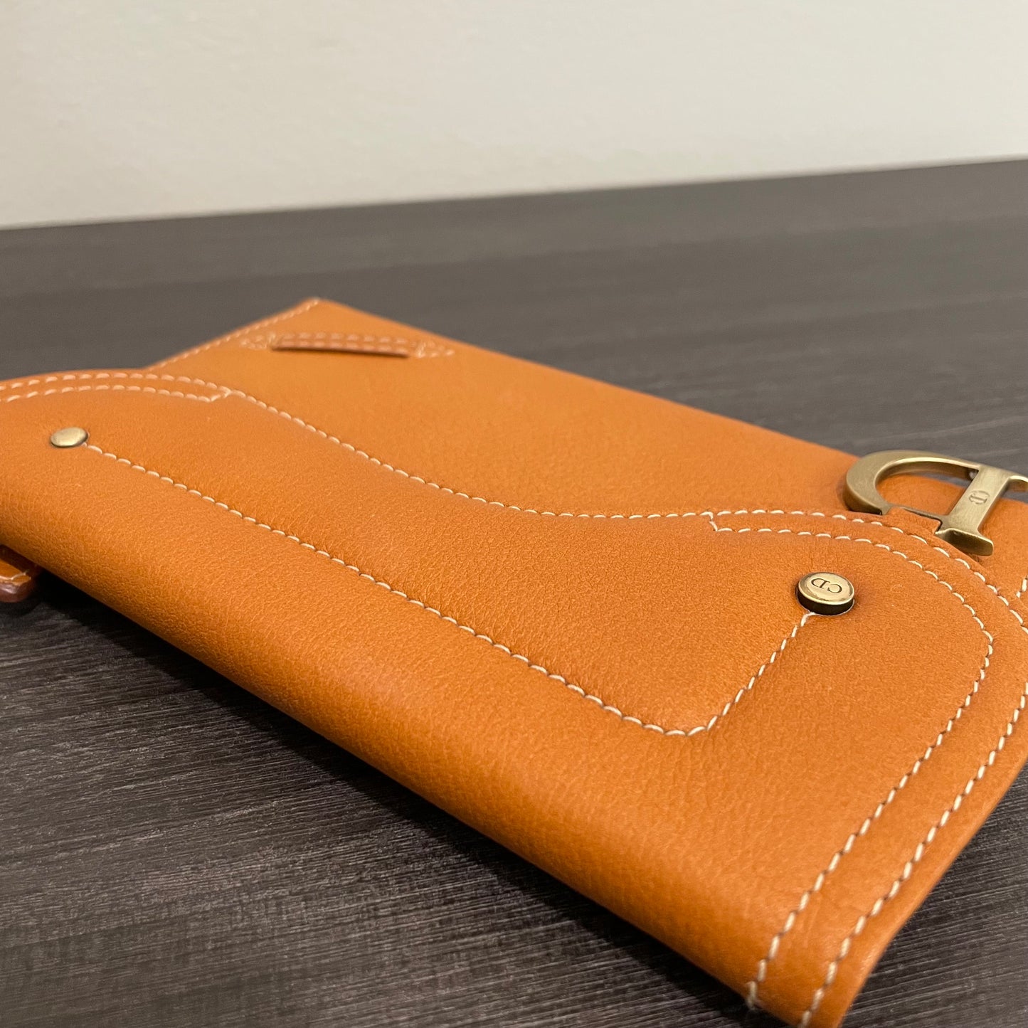 SOLD! Christian Dior Calfskin Saddle Wallet Brown