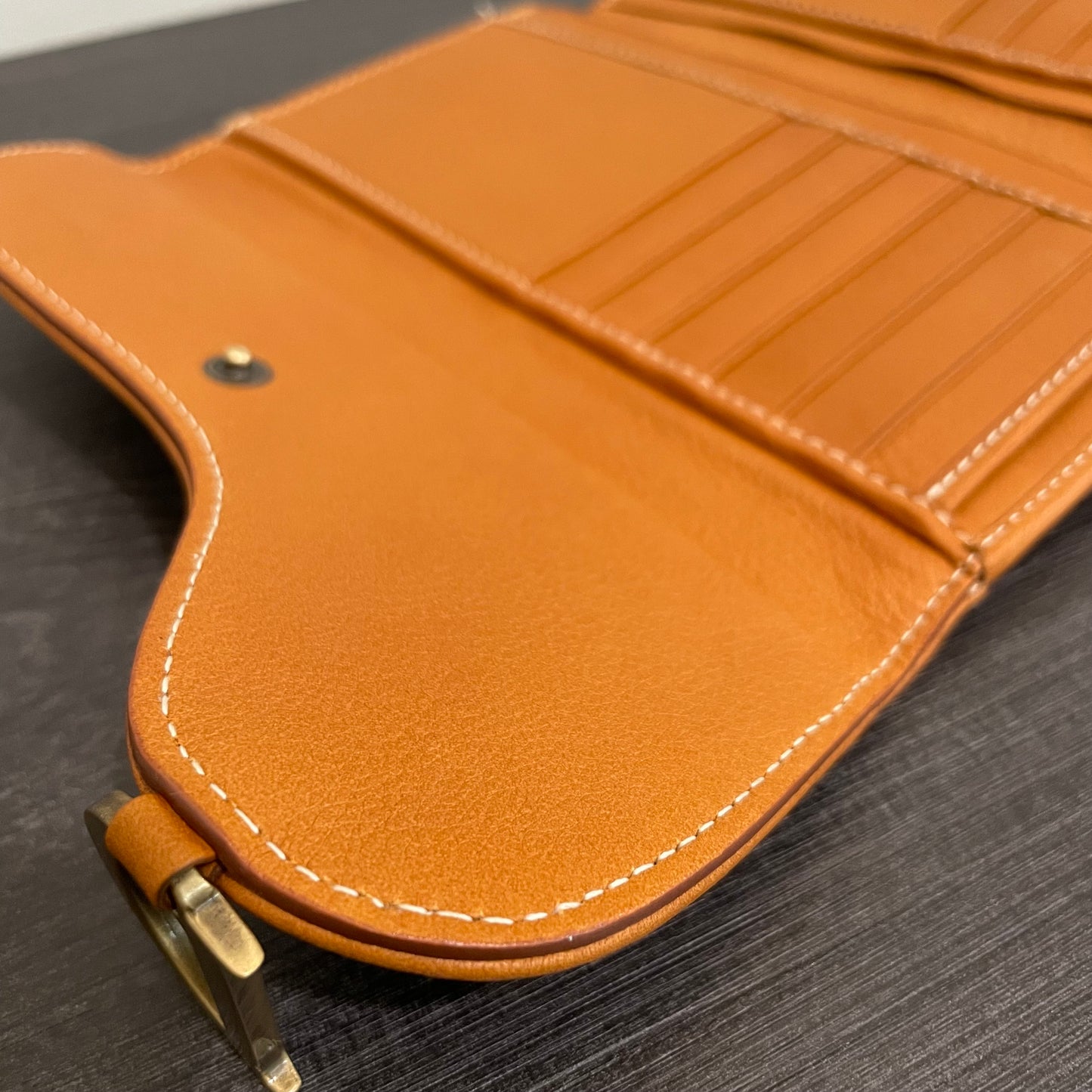 SOLD! Christian Dior Calfskin Saddle Wallet Brown