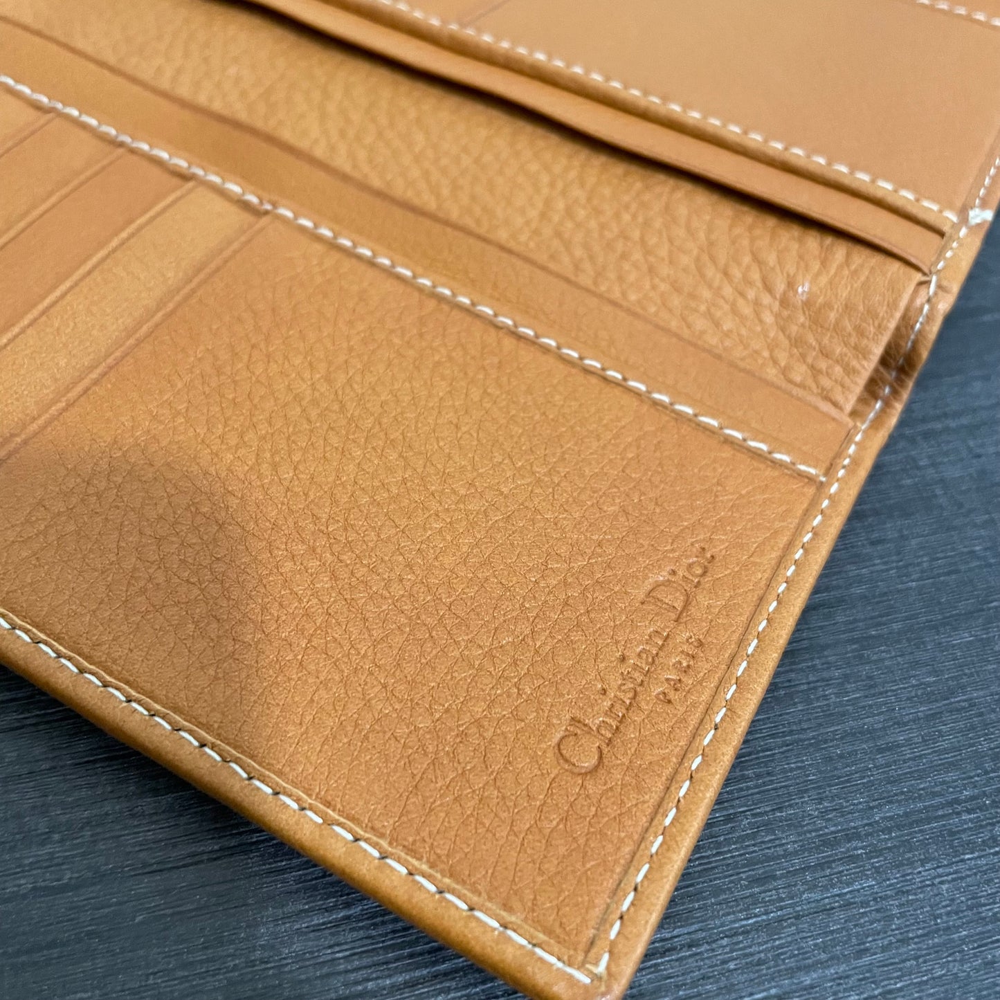 SOLD! Christian Dior Calfskin Saddle Wallet Brown