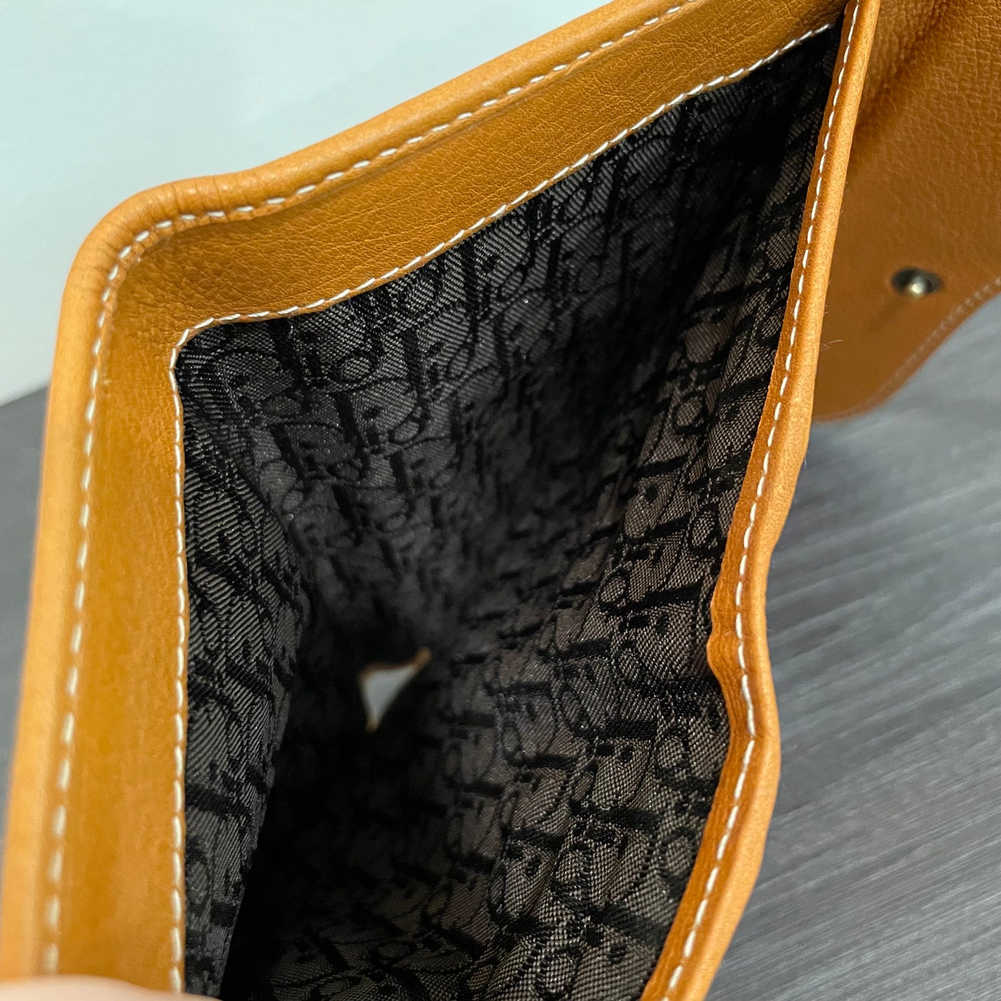 SOLD! Christian Dior Calfskin Saddle Wallet Brown