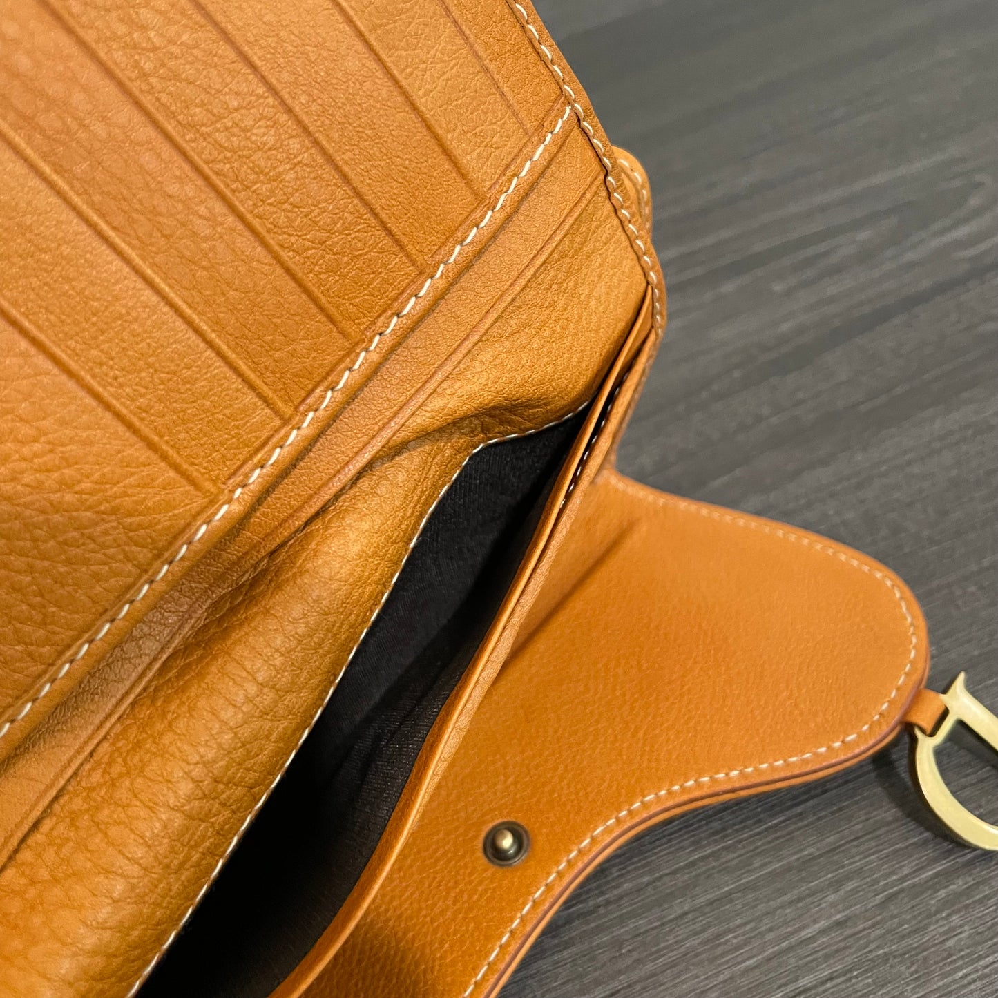 SOLD! Christian Dior Calfskin Saddle Wallet Brown