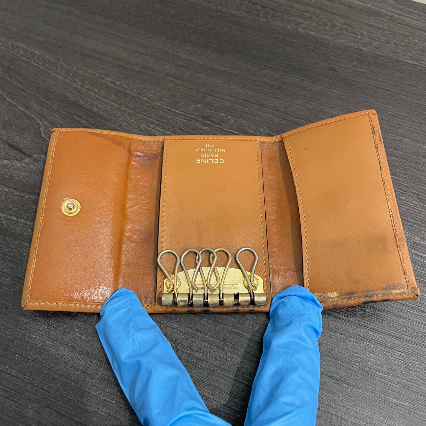 CELINE Leather Key Case (6 Rings)