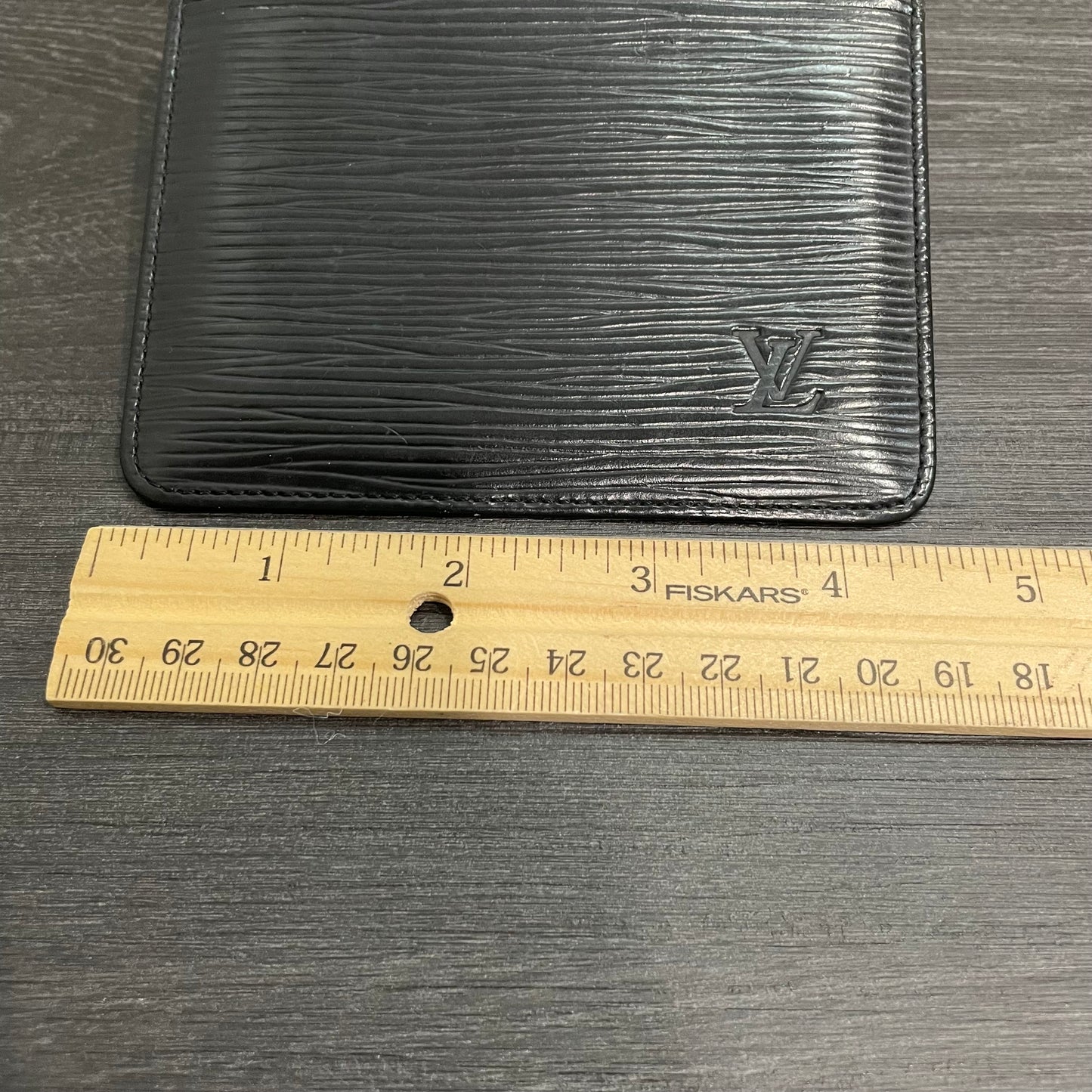 LOUIS VUITTON Black Epi Card Case