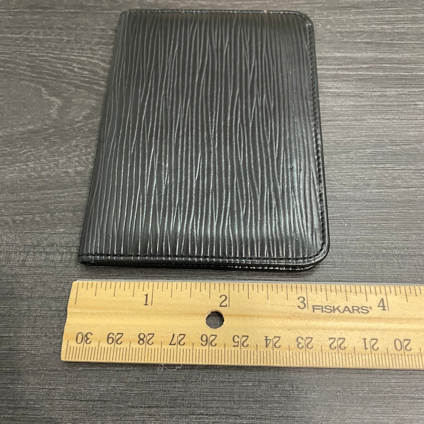 LOUIS VUITTON Black Epi Card Case