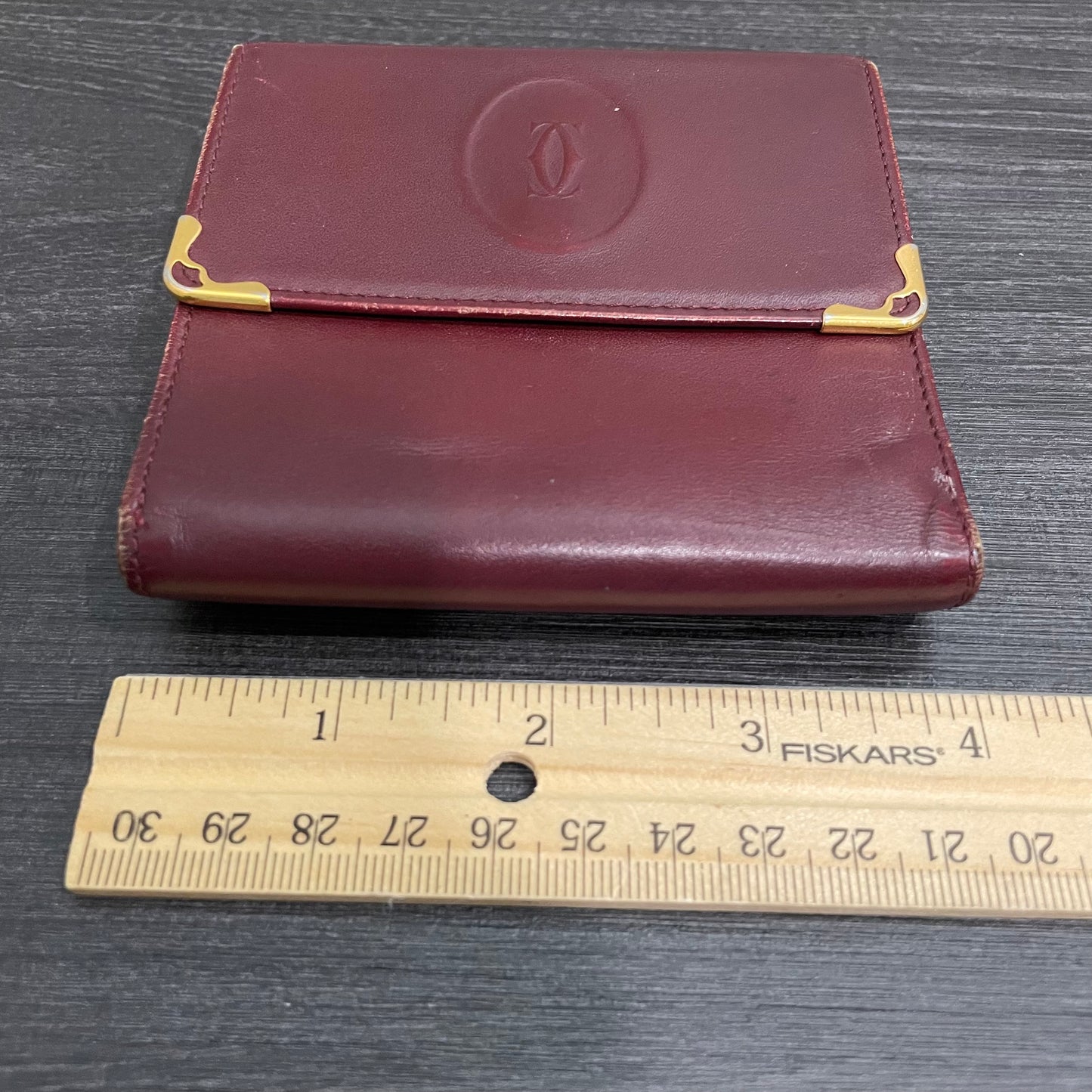 CARTIER Leather Wallet with Kiss Clasp