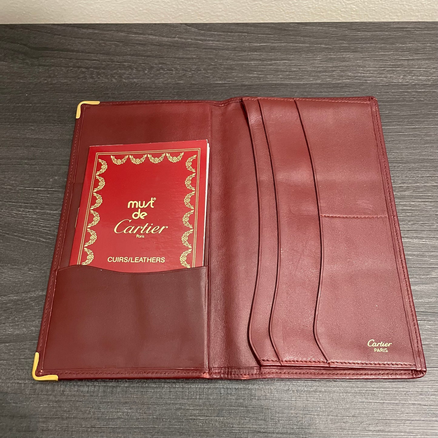 CARTIER Leather Checkbook Holder