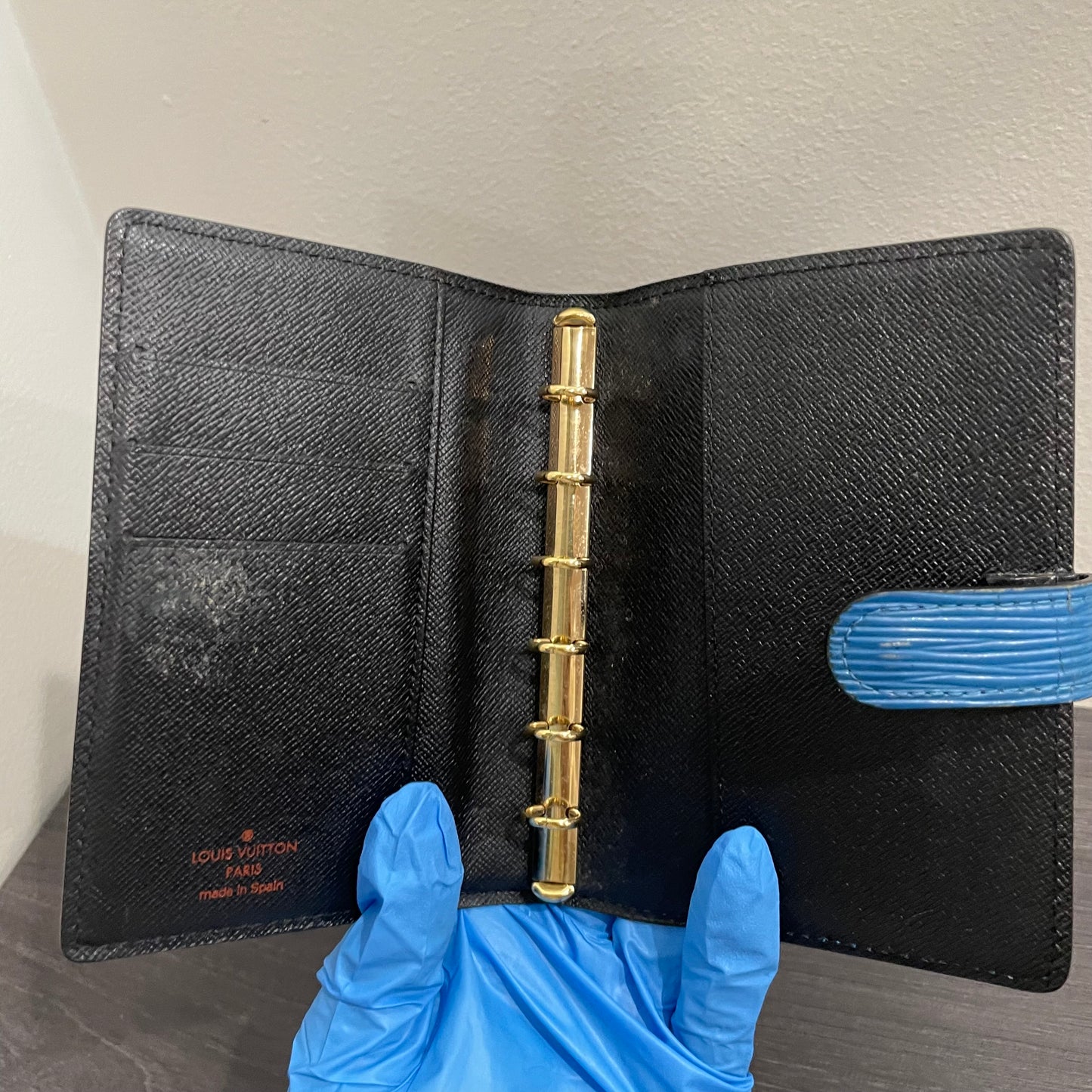 LOUIS VUITTON Blue Epi Agenda PM
