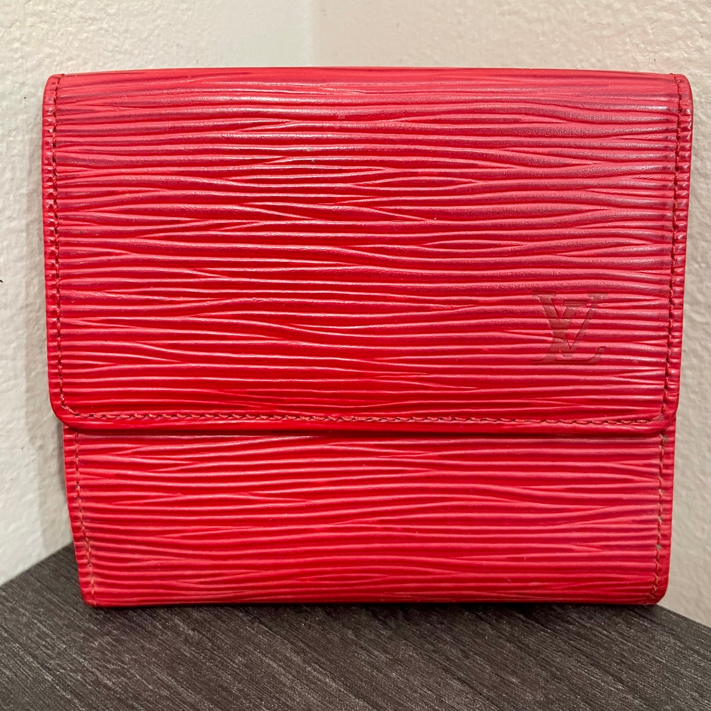 LOUIS VUITTON Red Epi Leather Wallet