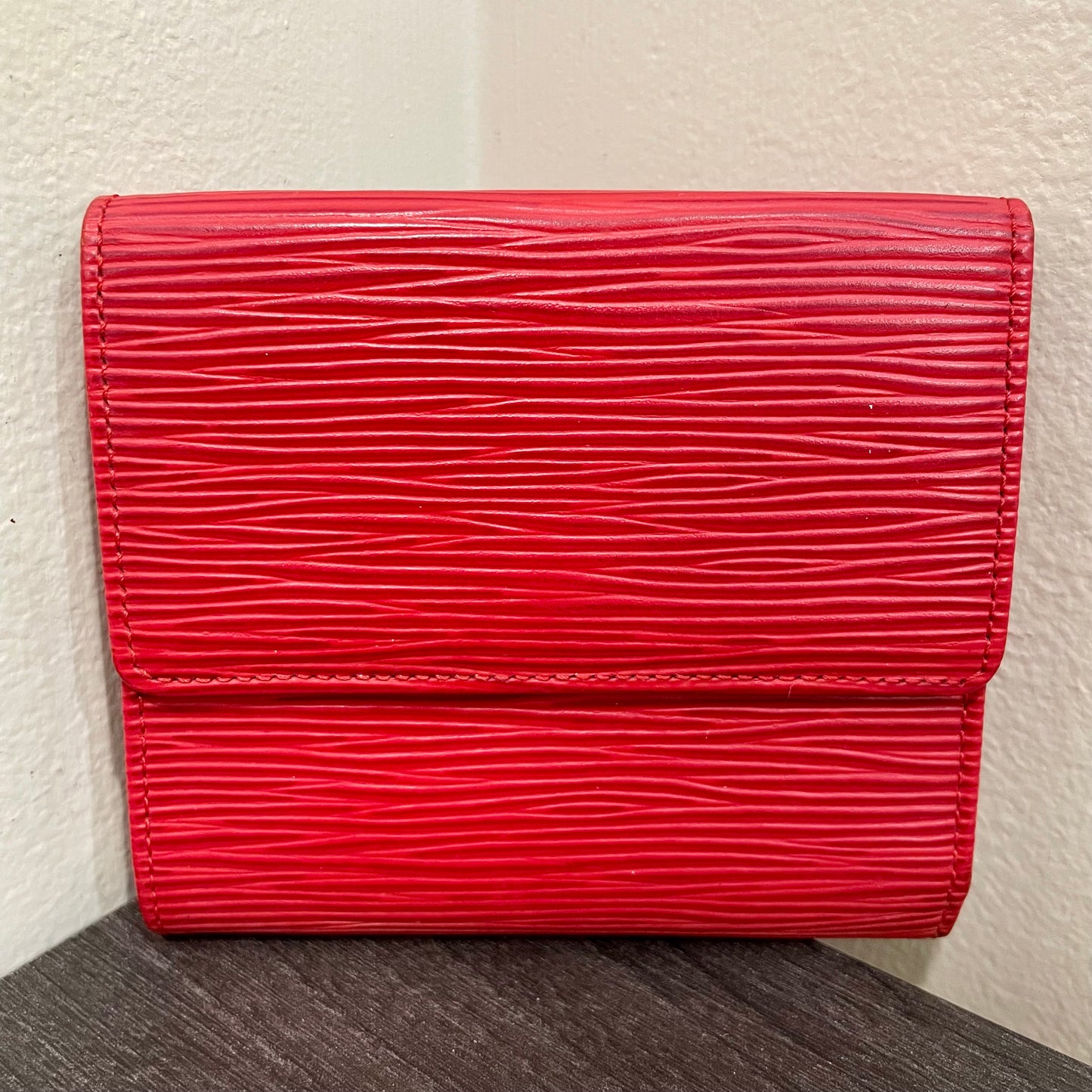 LOUIS VUITTON Red Epi Leather Wallet