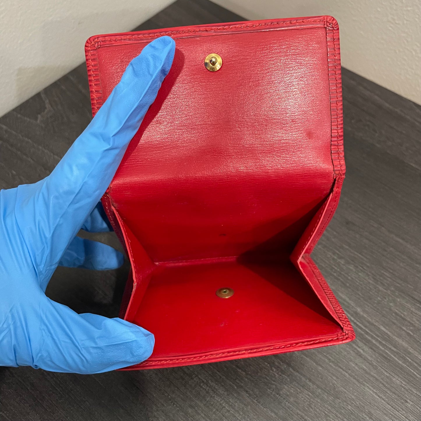 LOUIS VUITTON Red Epi Leather Wallet