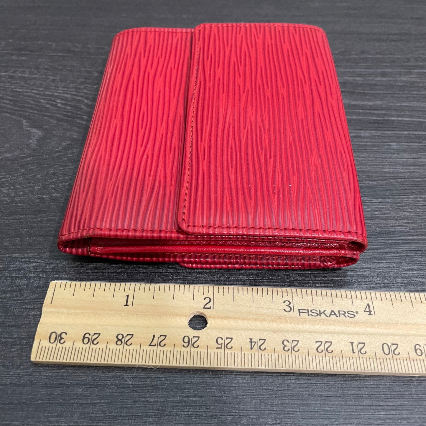 LOUIS VUITTON Red Epi Leather Wallet