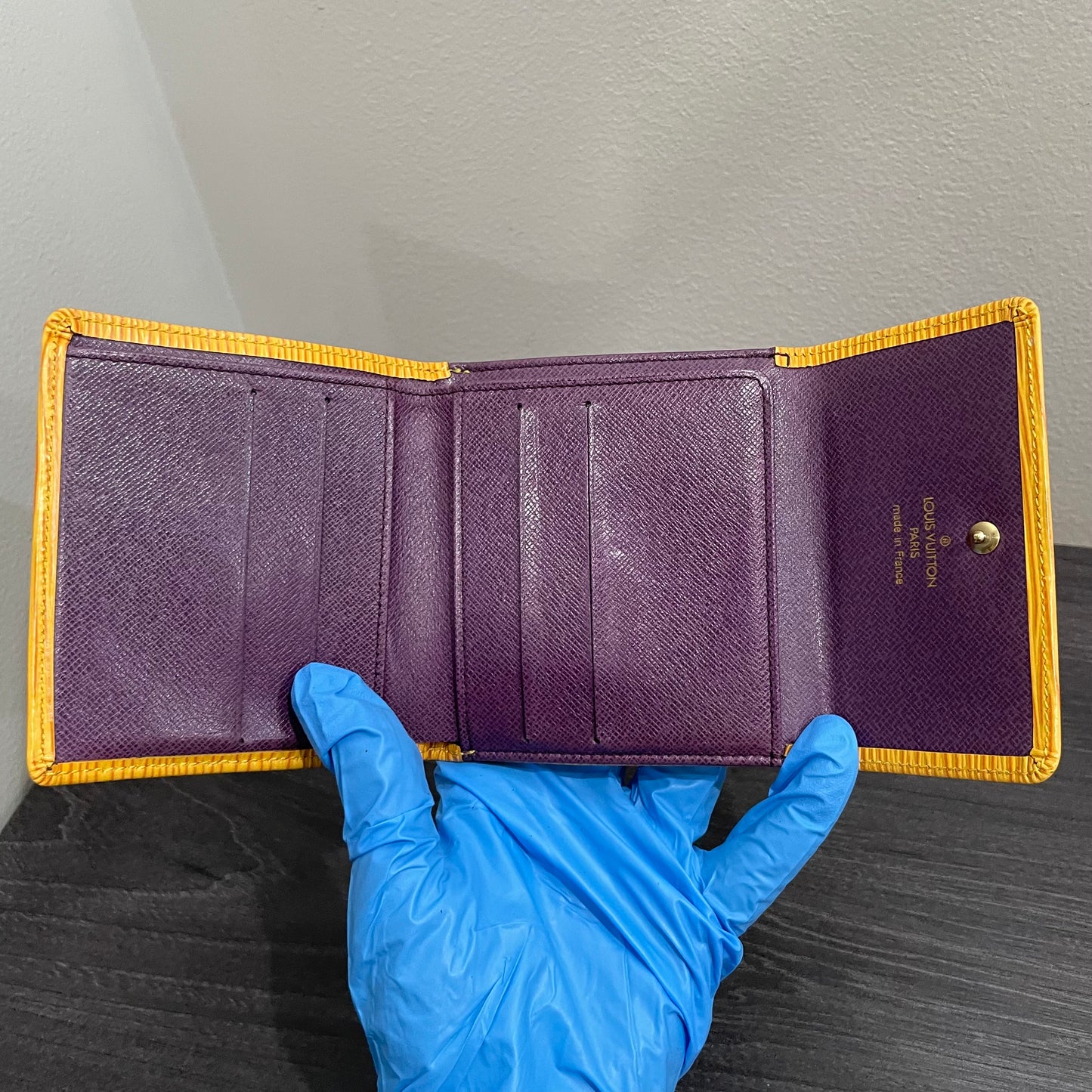 LOUIS VUITTON Yellow Epi Leather Wallet