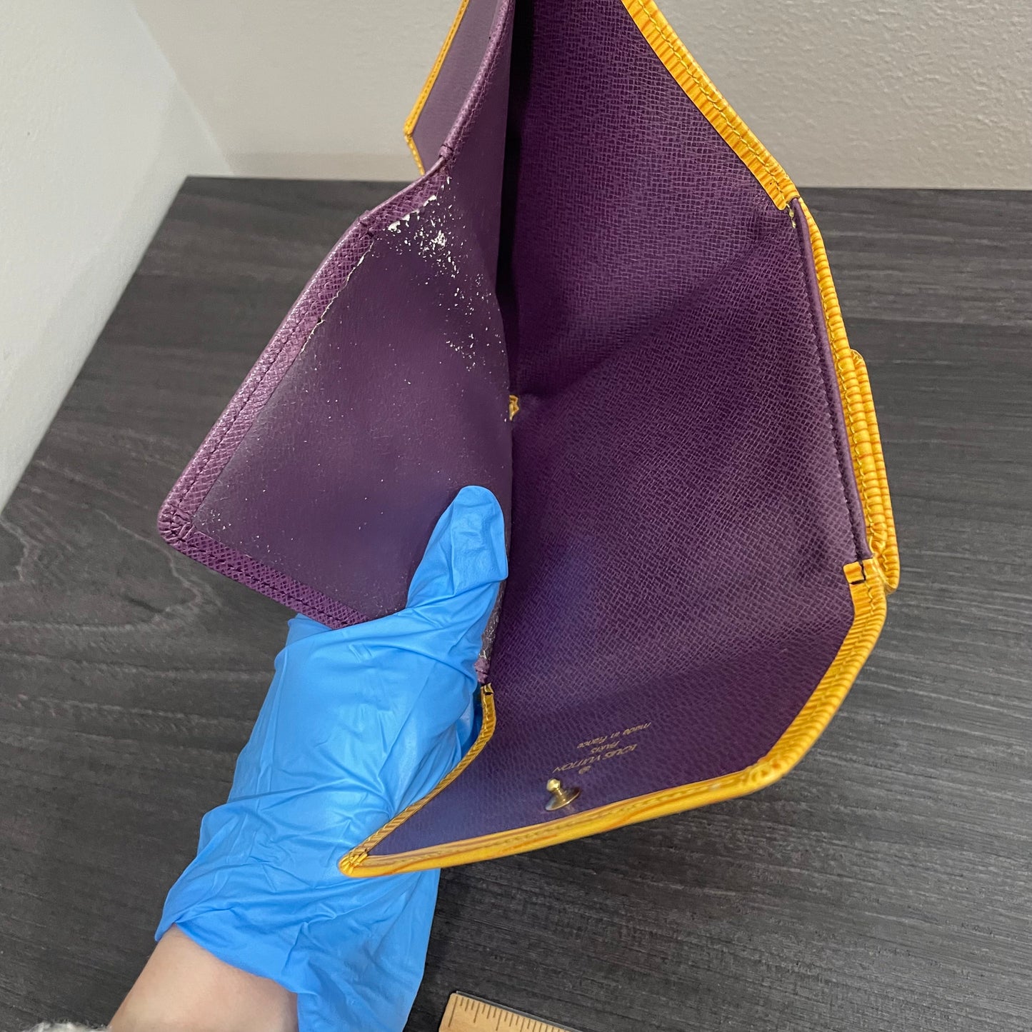 LOUIS VUITTON Yellow Epi Leather Wallet