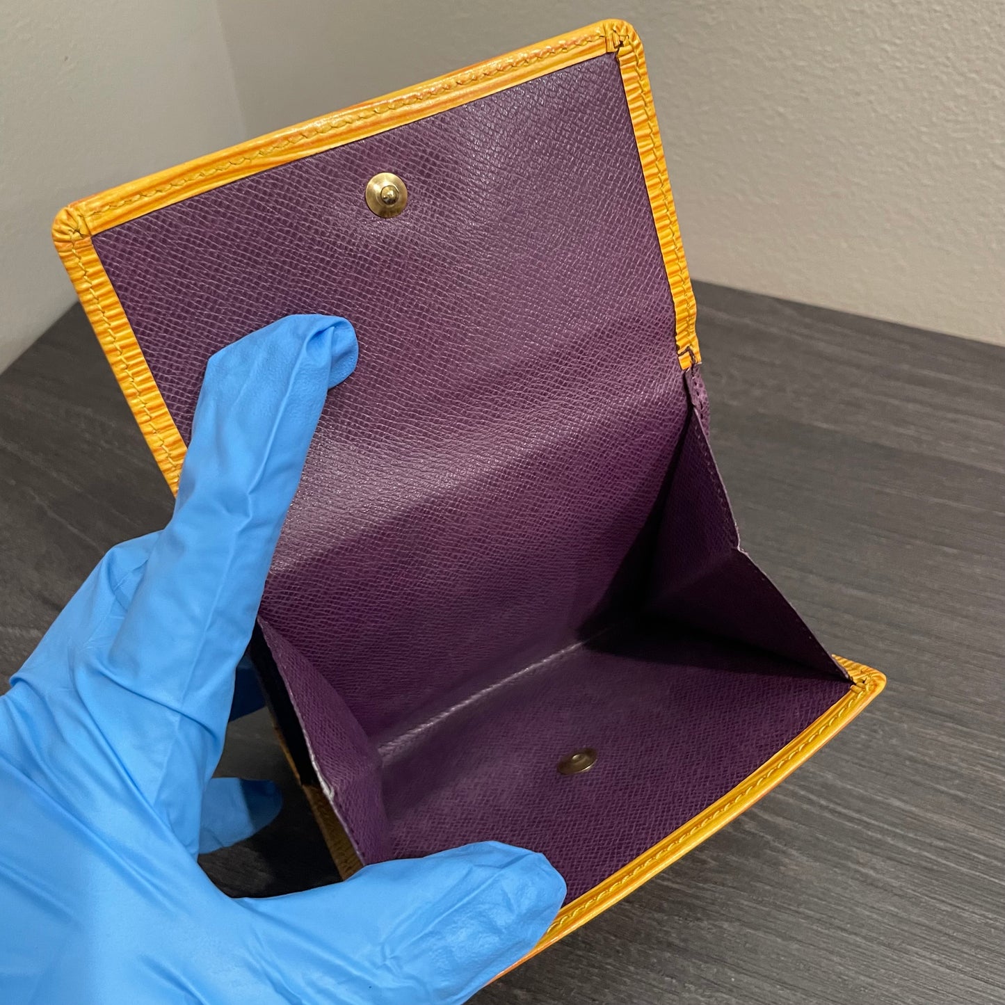 LOUIS VUITTON Yellow Epi Leather Wallet