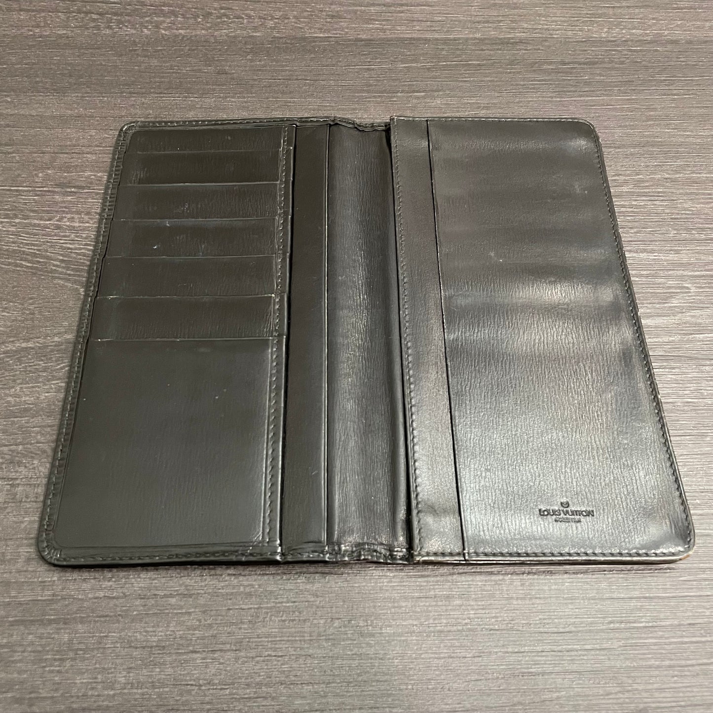 LOUIS VUITTON Black Epi Checkbook Holder