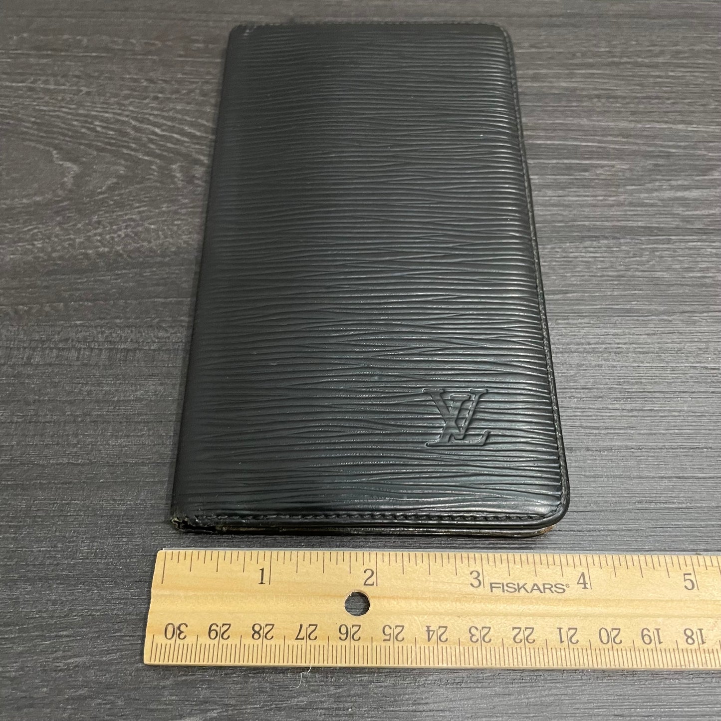 LOUIS VUITTON Black Epi Checkbook Holder