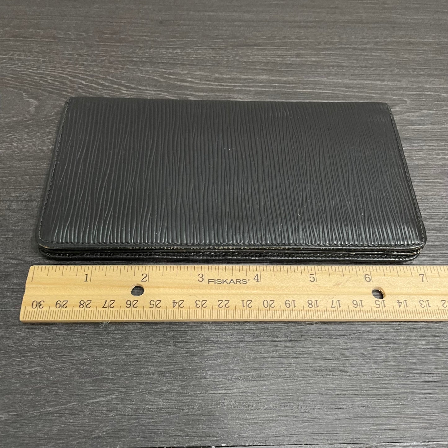 LOUIS VUITTON Black Epi Checkbook Holder