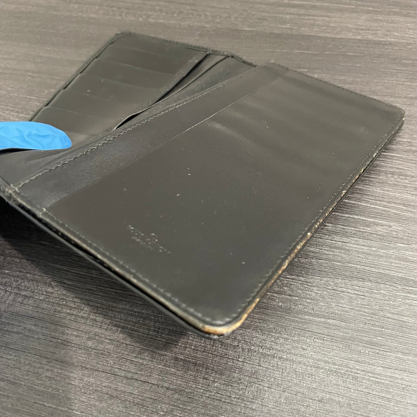 LOUIS VUITTON Black Epi Checkbook Holder