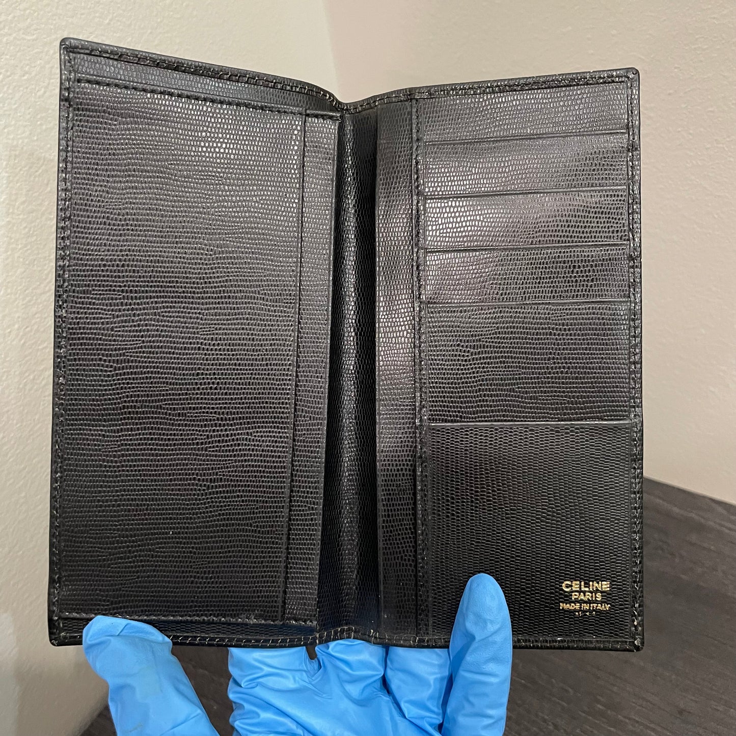 CELINE Leather Checkbook Holder