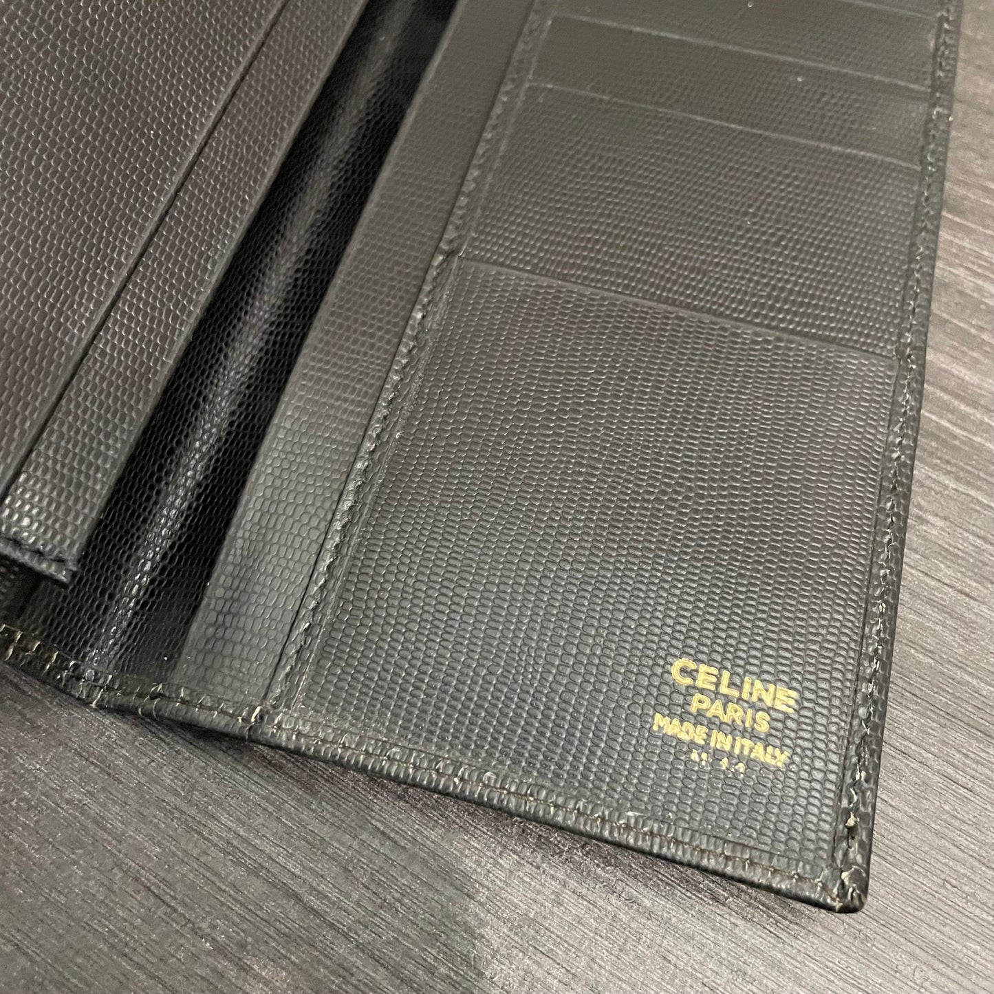 CELINE Leather Checkbook Holder