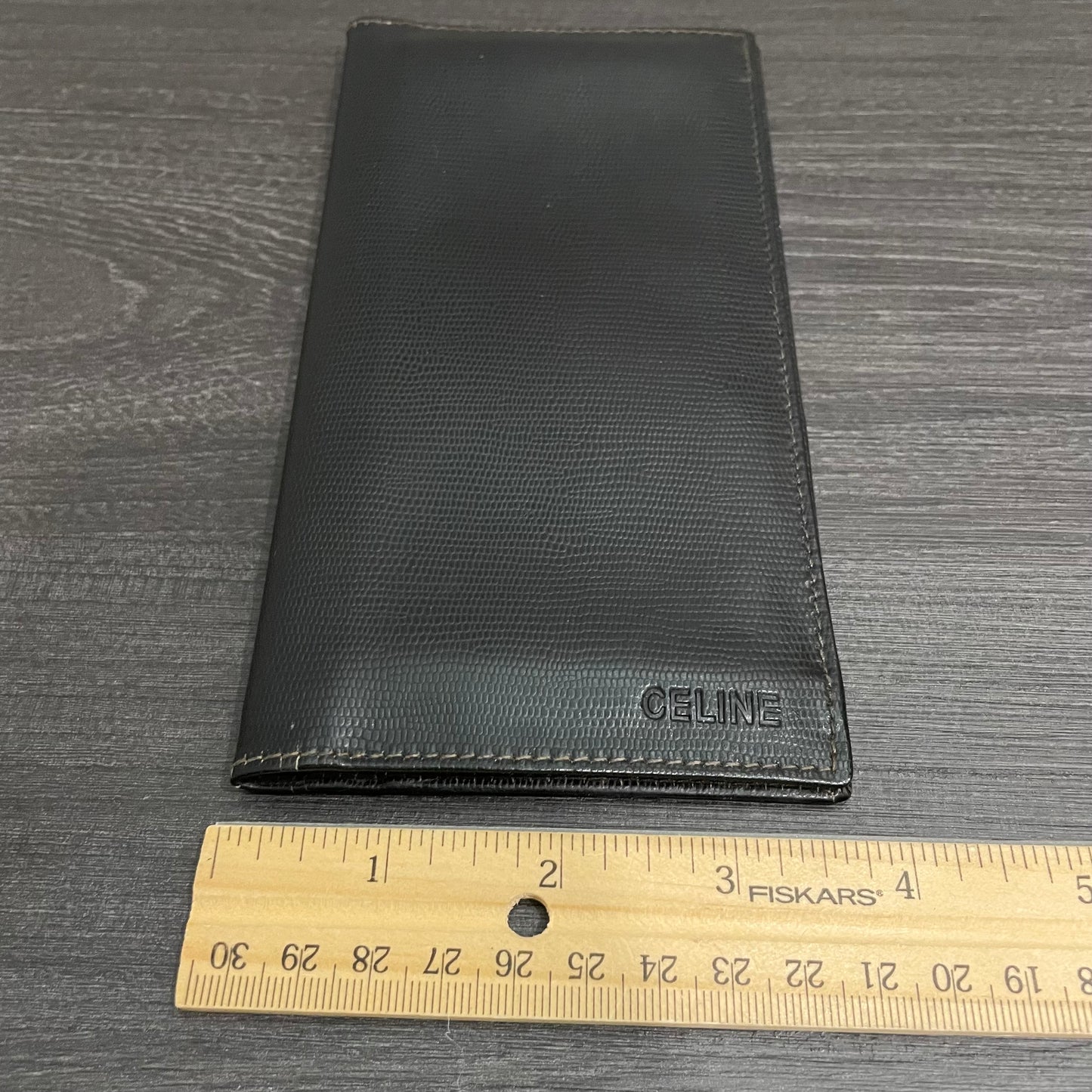 CELINE Leather Checkbook Holder