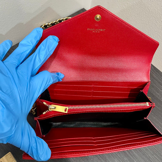 YVES SAINT LAURENT YSL Caviar Wallet on Chain