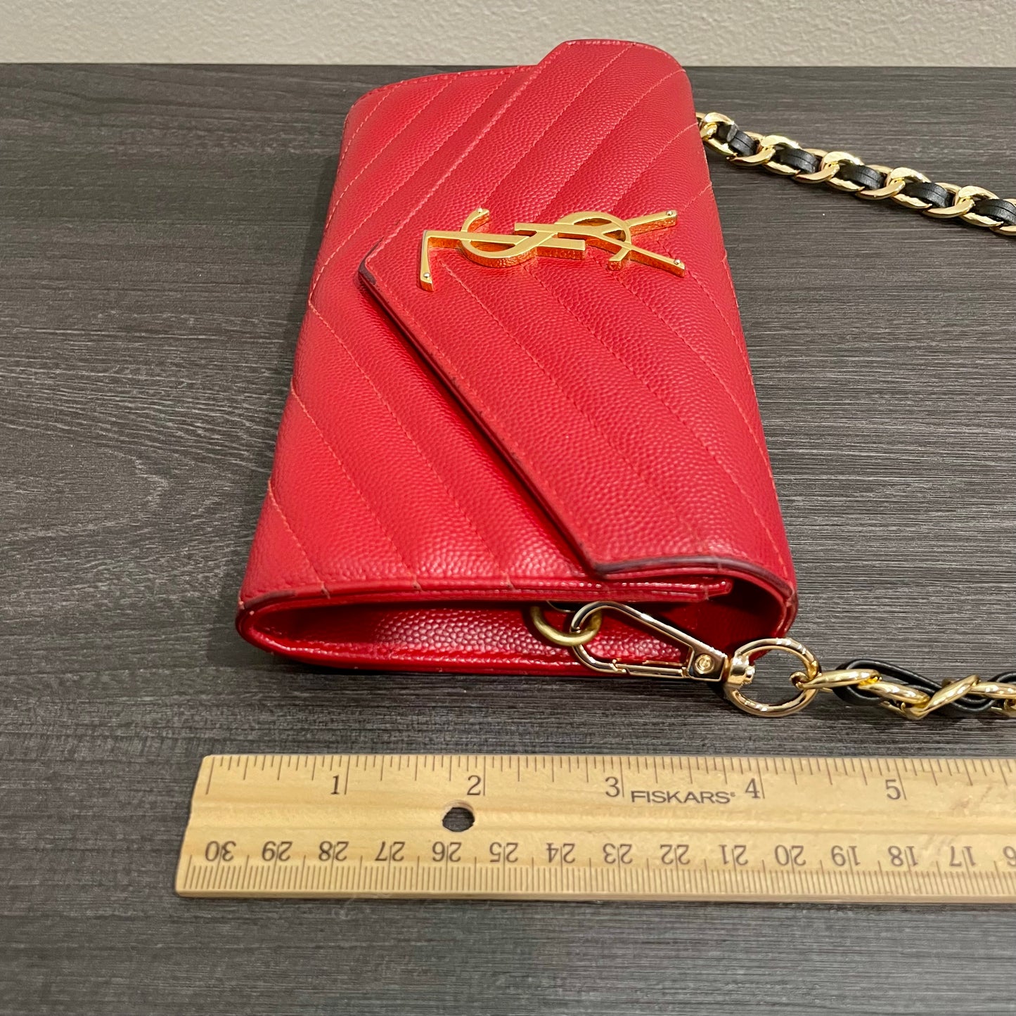 YVES SAINT LAURENT YSL Caviar Wallet on Chain