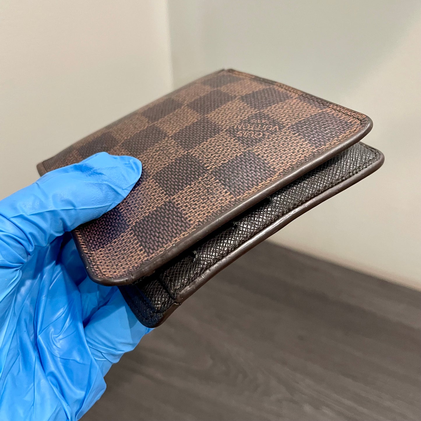 LOUIS VUITTON Damier Ebene Men's Bi-fold Wallet