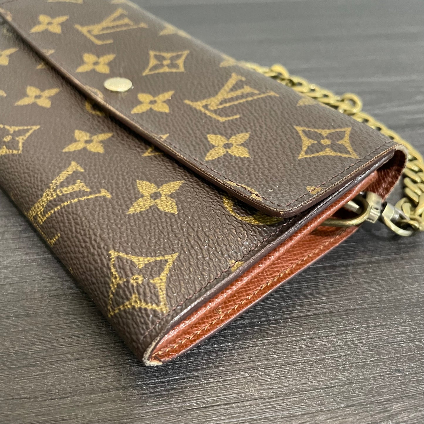 SOLD! Louis Vuitton Monogram Wallet with Chain
