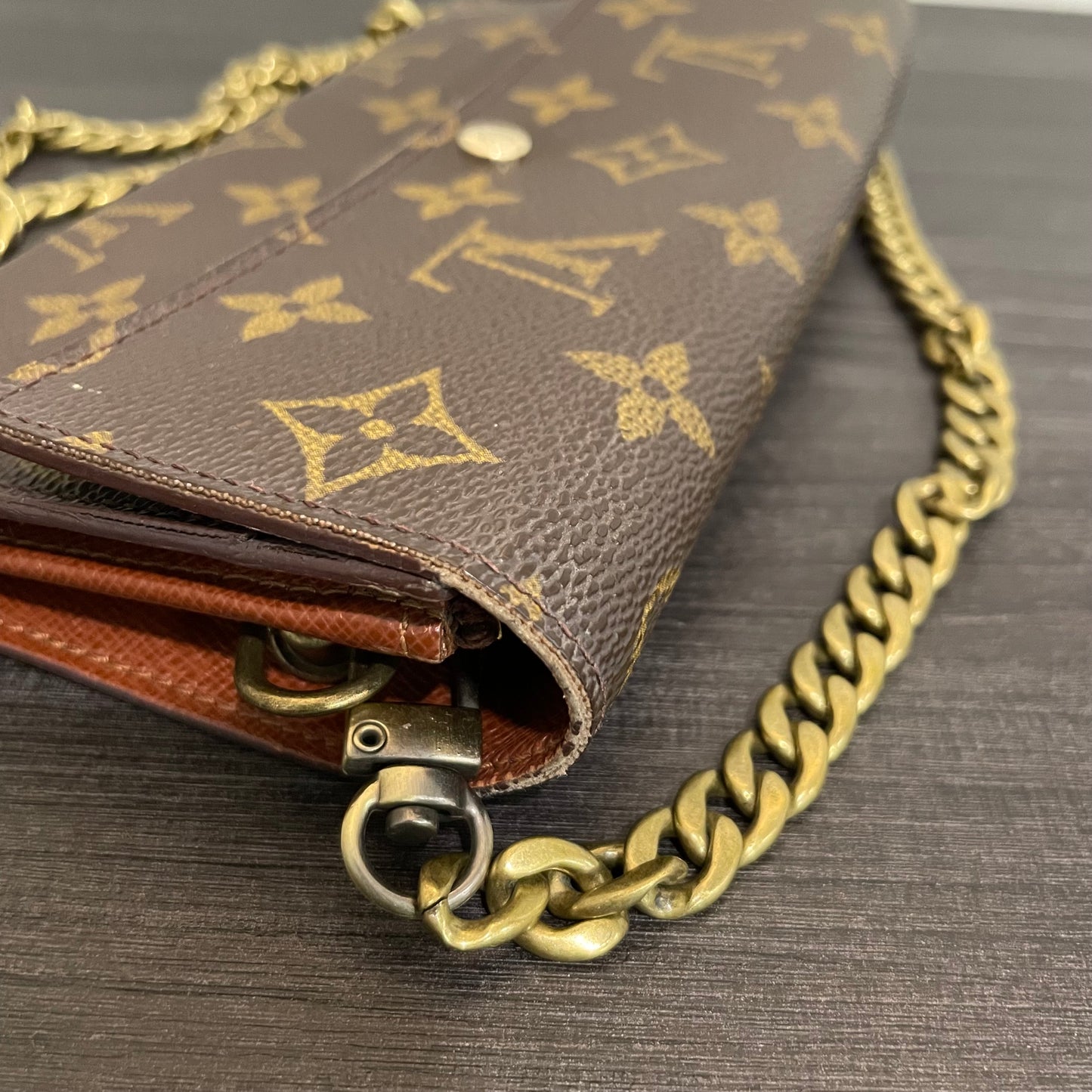 SOLD! Louis Vuitton Monogram Wallet with Chain