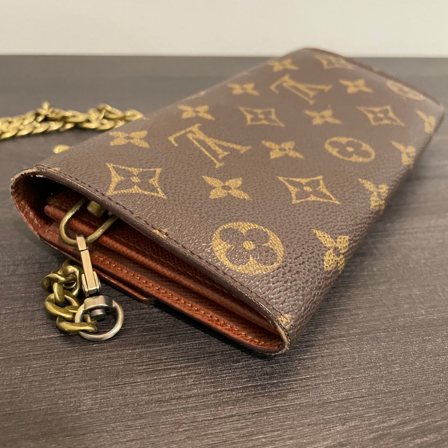SOLD! Louis Vuitton Monogram Wallet with Chain