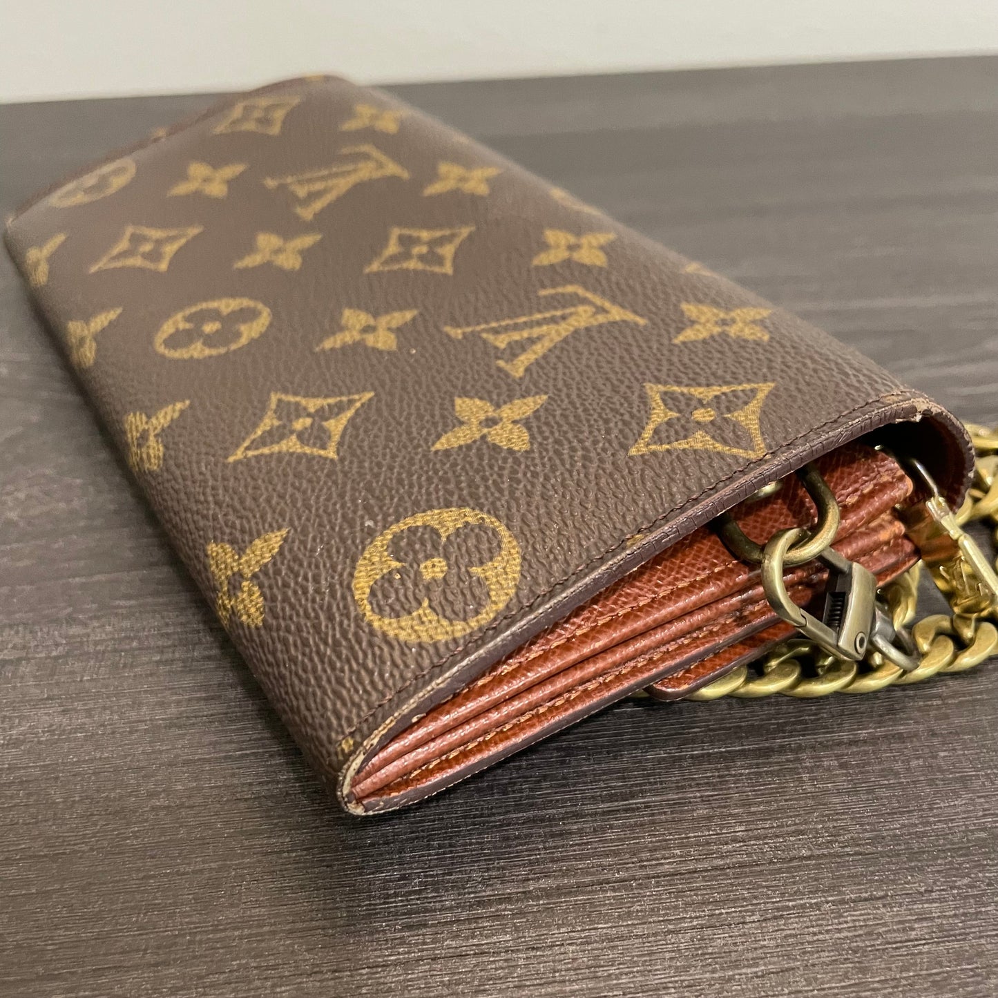 SOLD! Louis Vuitton Monogram Wallet with Chain
