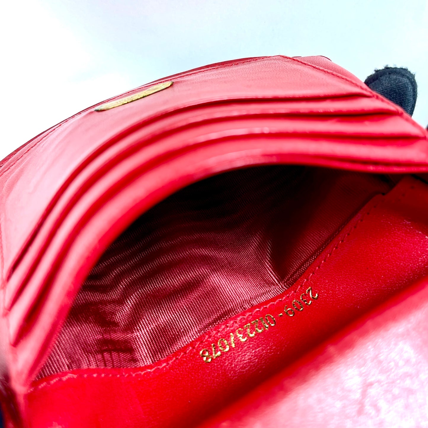 FENDI Red Leather Leopard Print Wallet