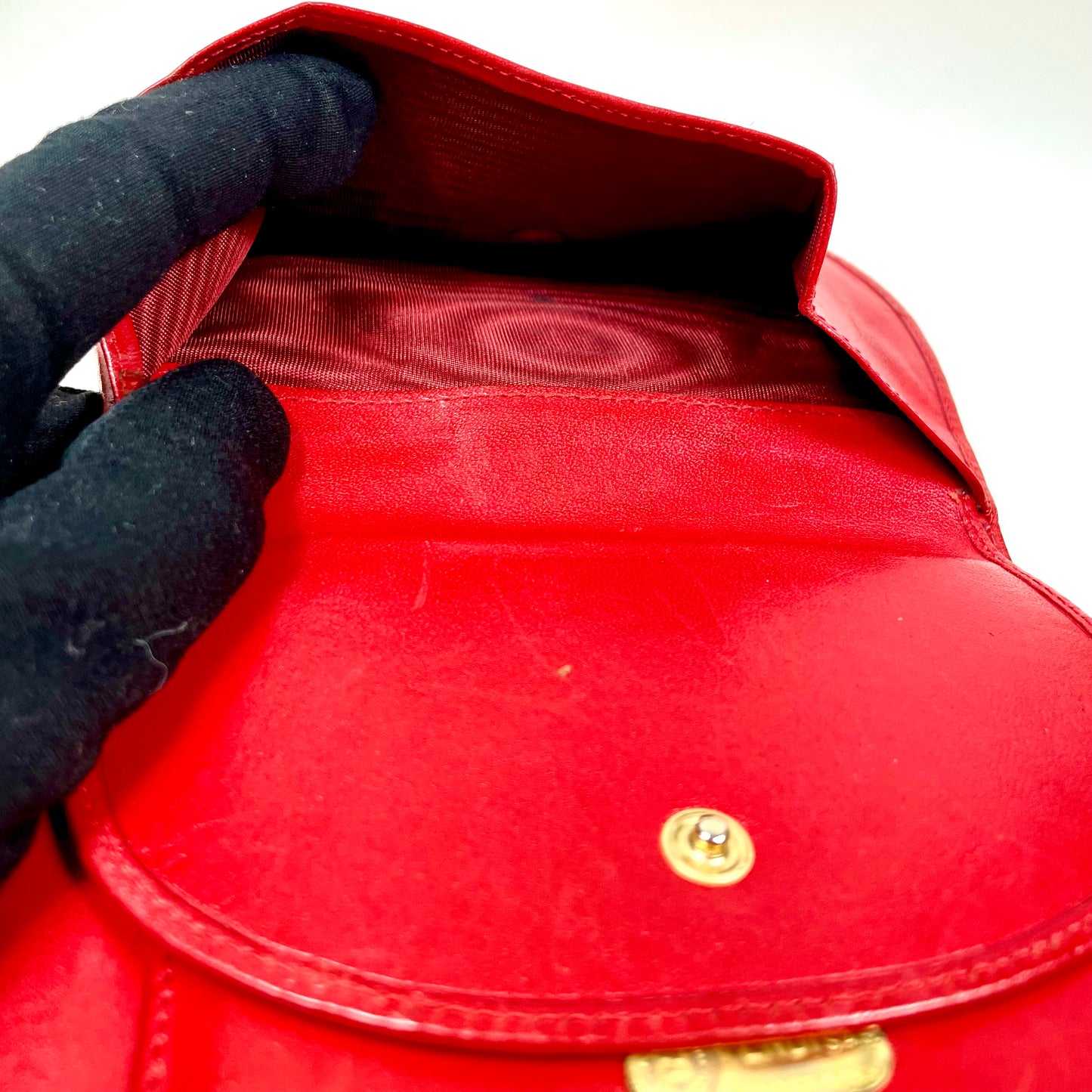 FENDI Red Leather Leopard Print Wallet