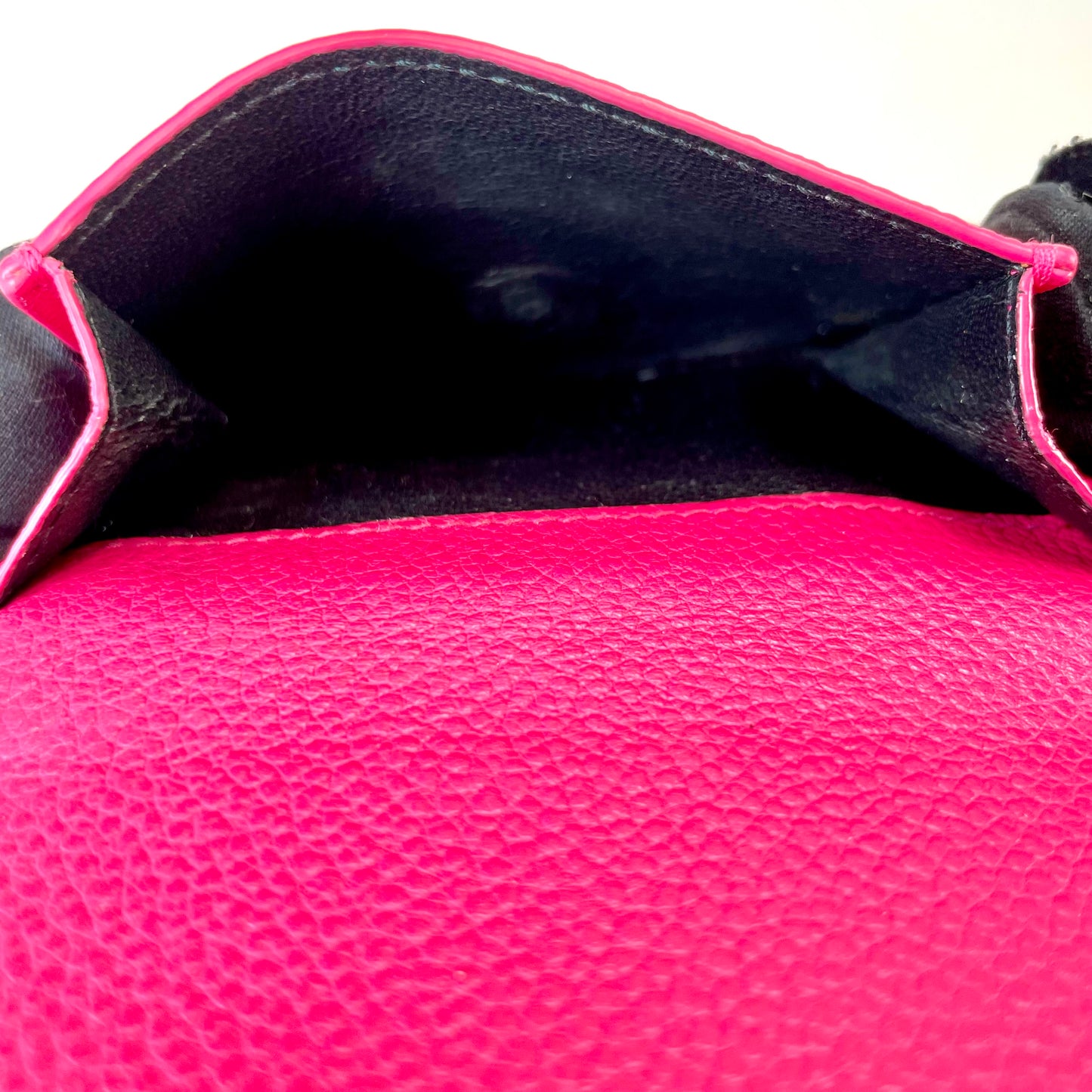 SAINT LAURENT Pink Leather Tri-fold Mini Wallet