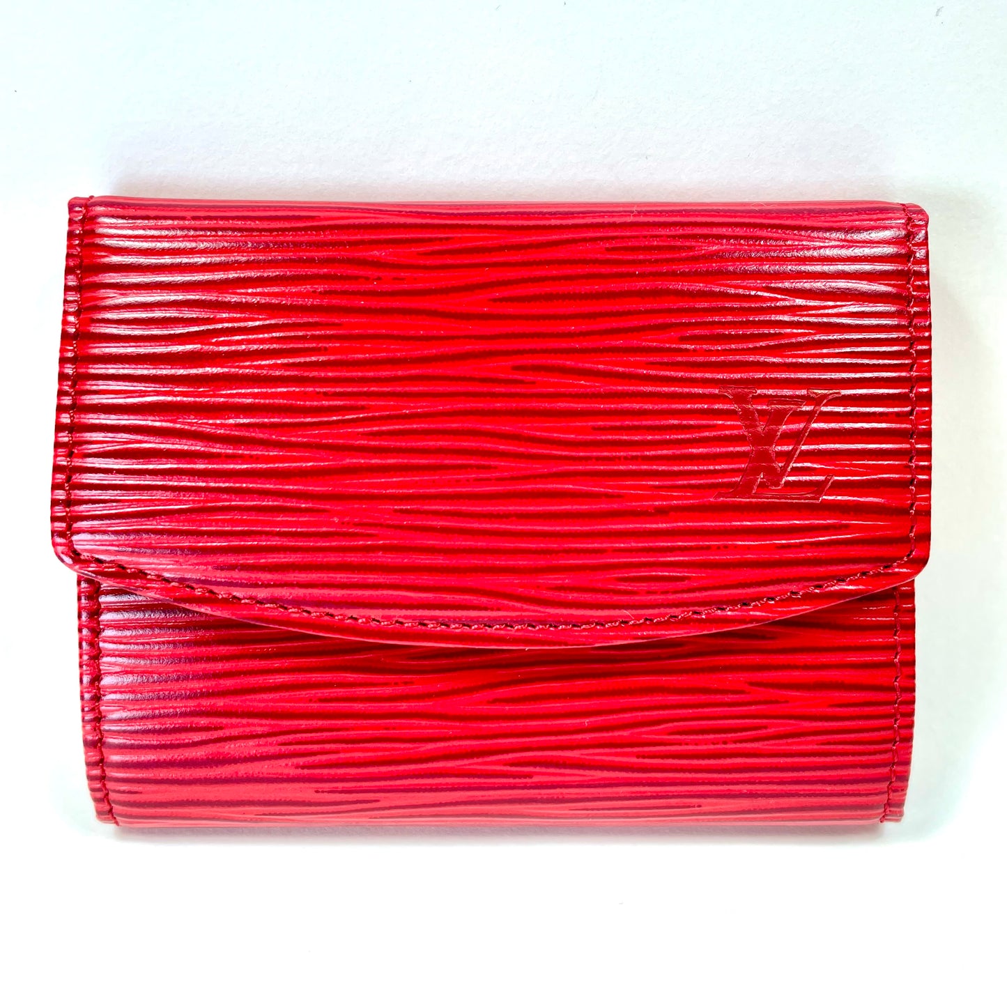 LOUIS VUITTON Red Epi Coin Purse with Box