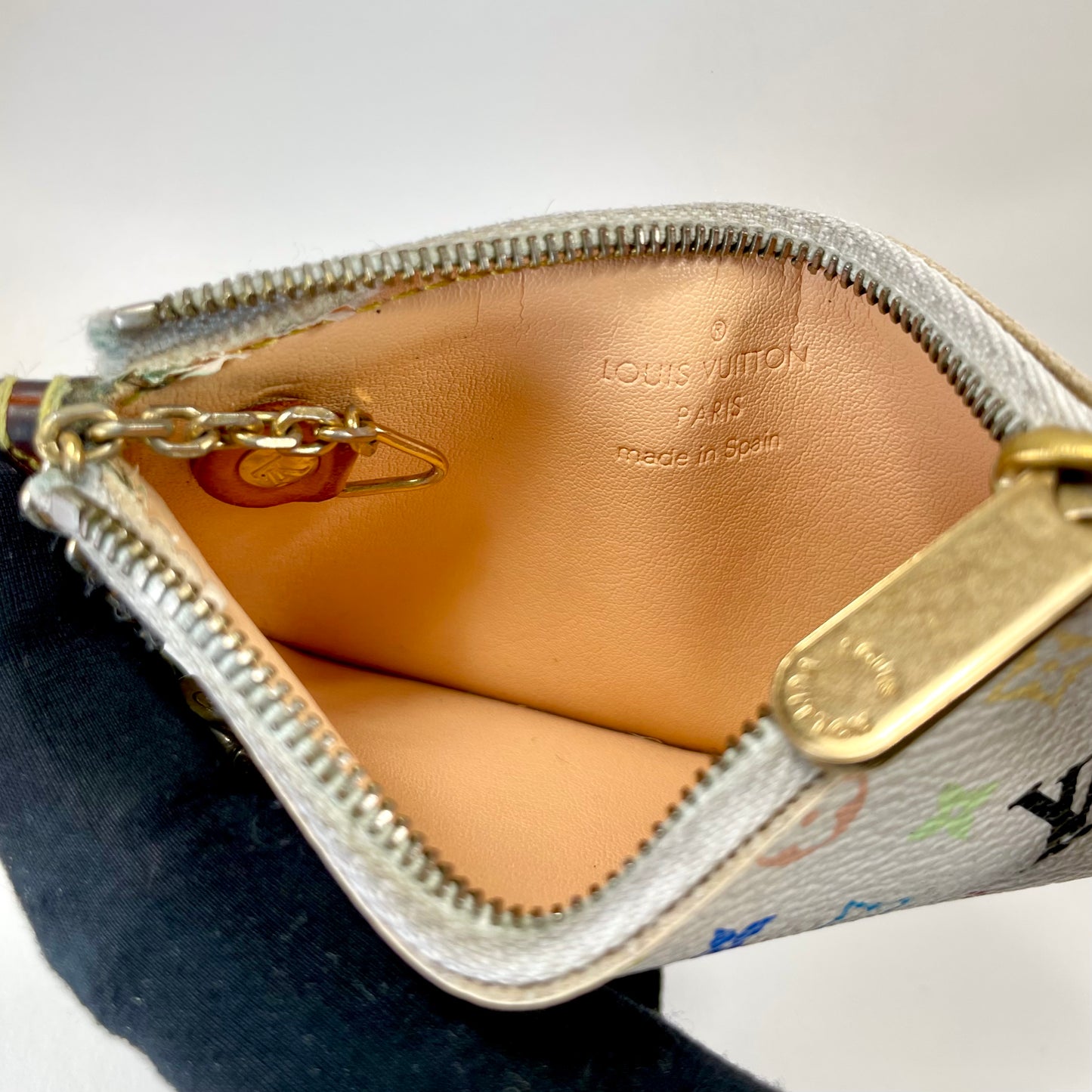 LOUIS VUITTON White Multicolor Monogram Coin Purse