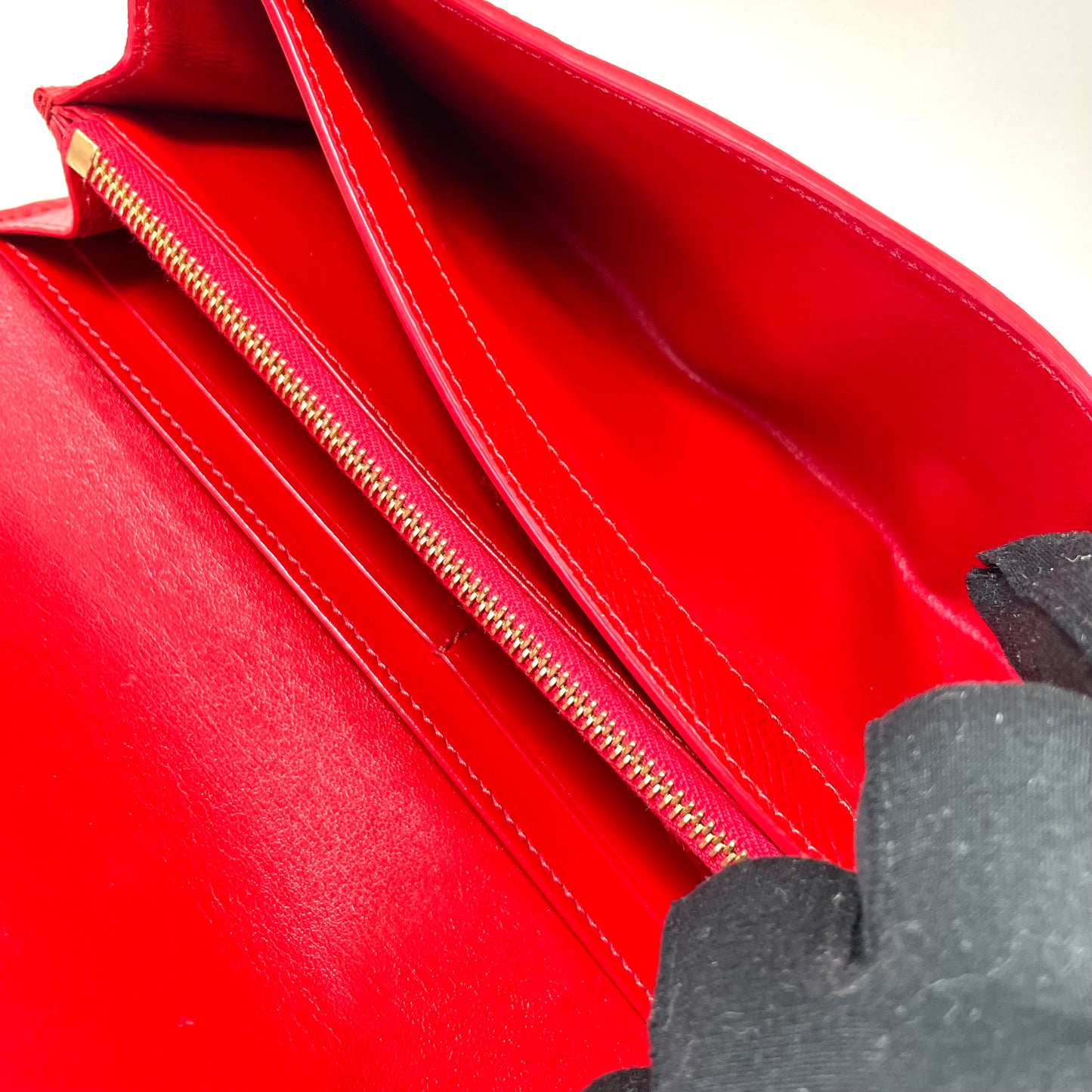 CELINE Red Leather Long Wallet
