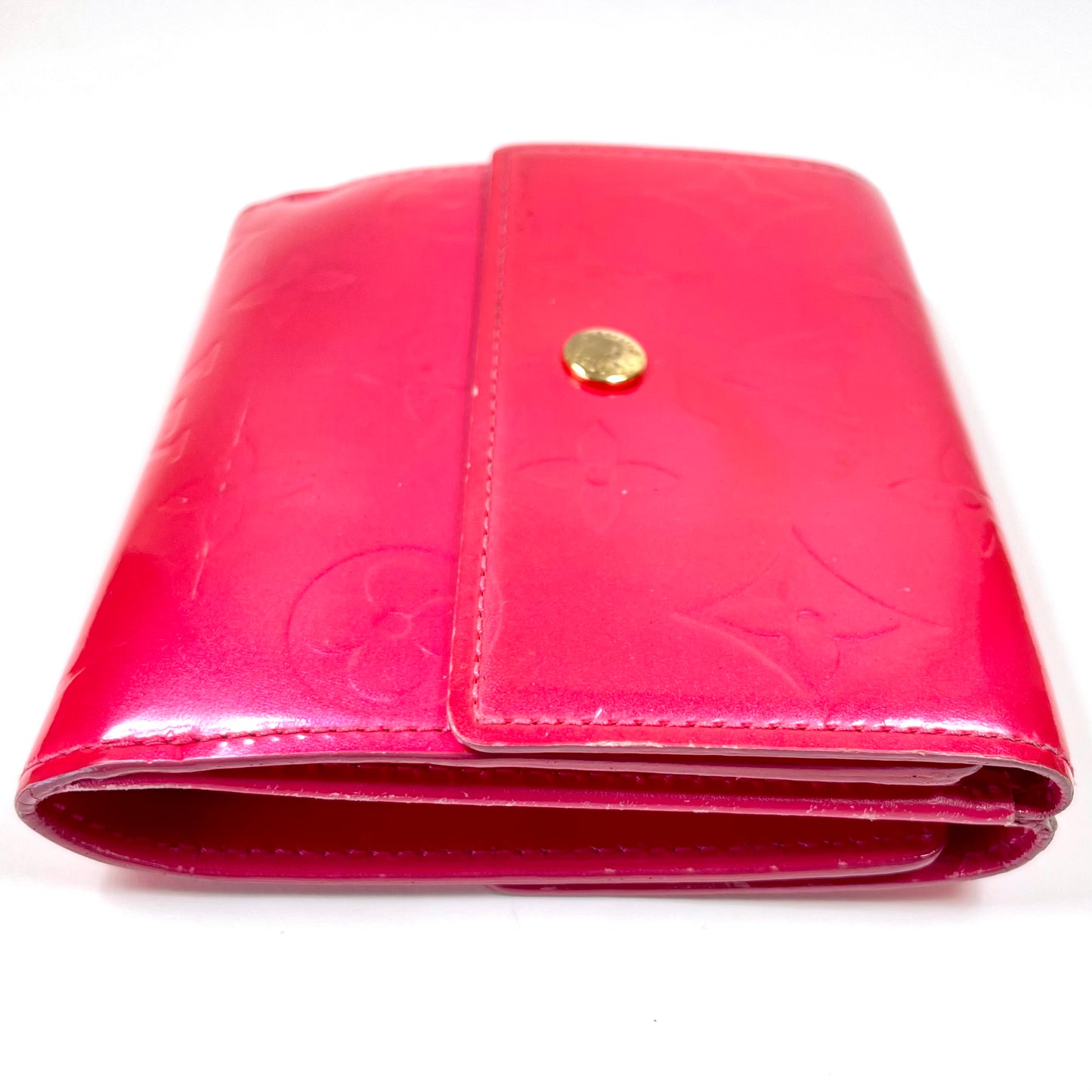 LOUIS VUITTON Hot Pink Monogram Vernis Leather Compact Wallet
