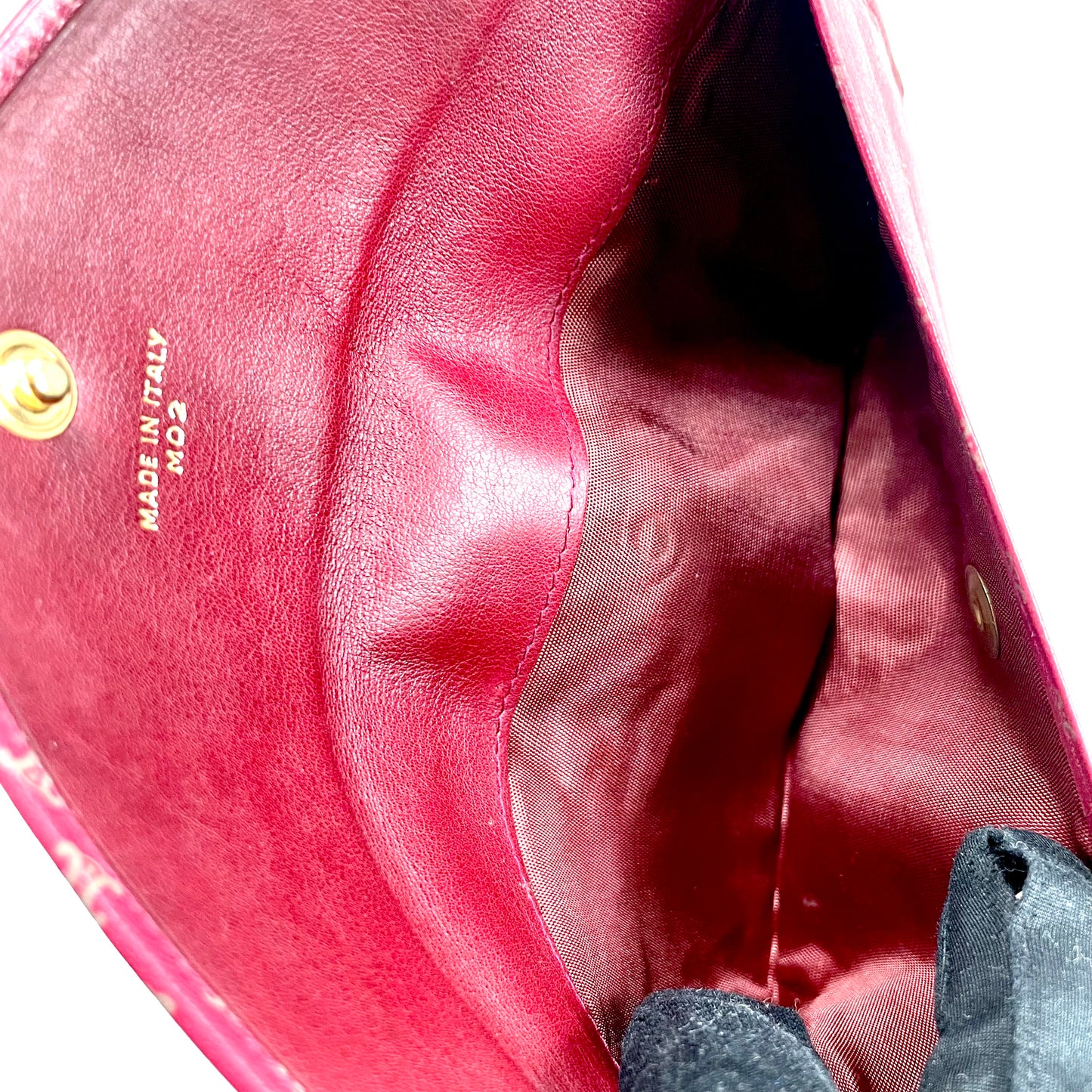 CELINE Red Leather Long Wallet