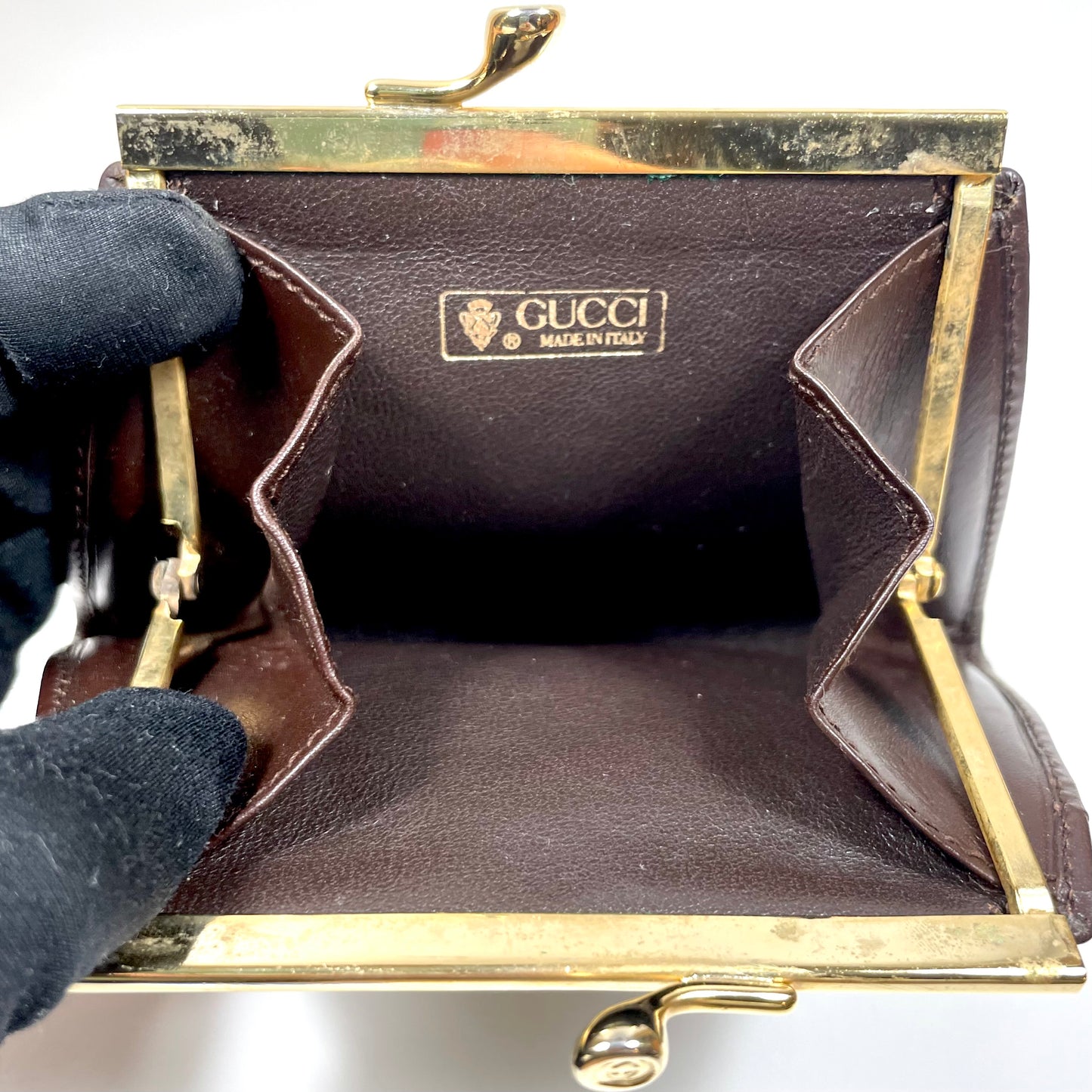 GUCCI Kiss Clasp Canvas Coin Purse