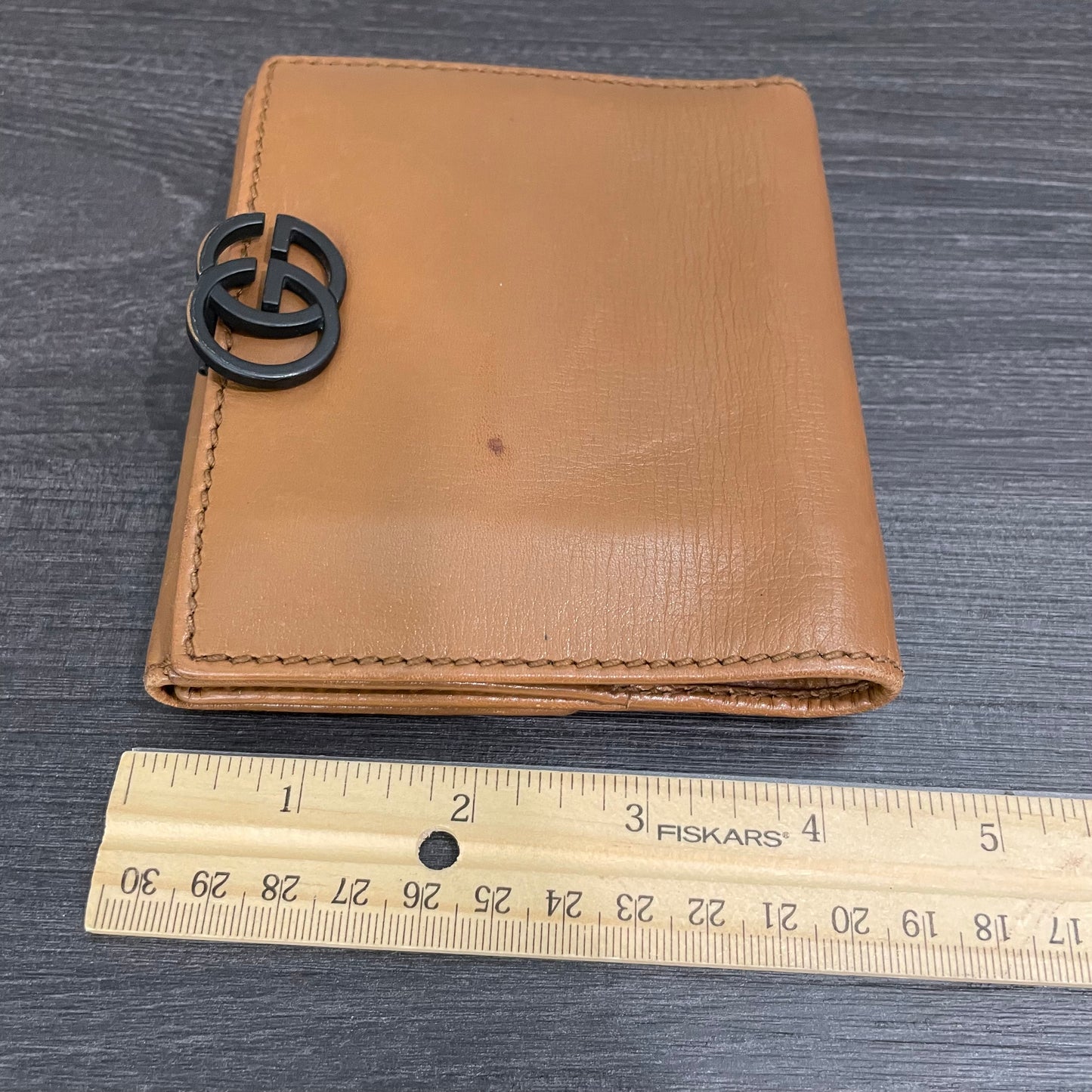 GUCCI GG Brown Leather Bi-fold Wallet