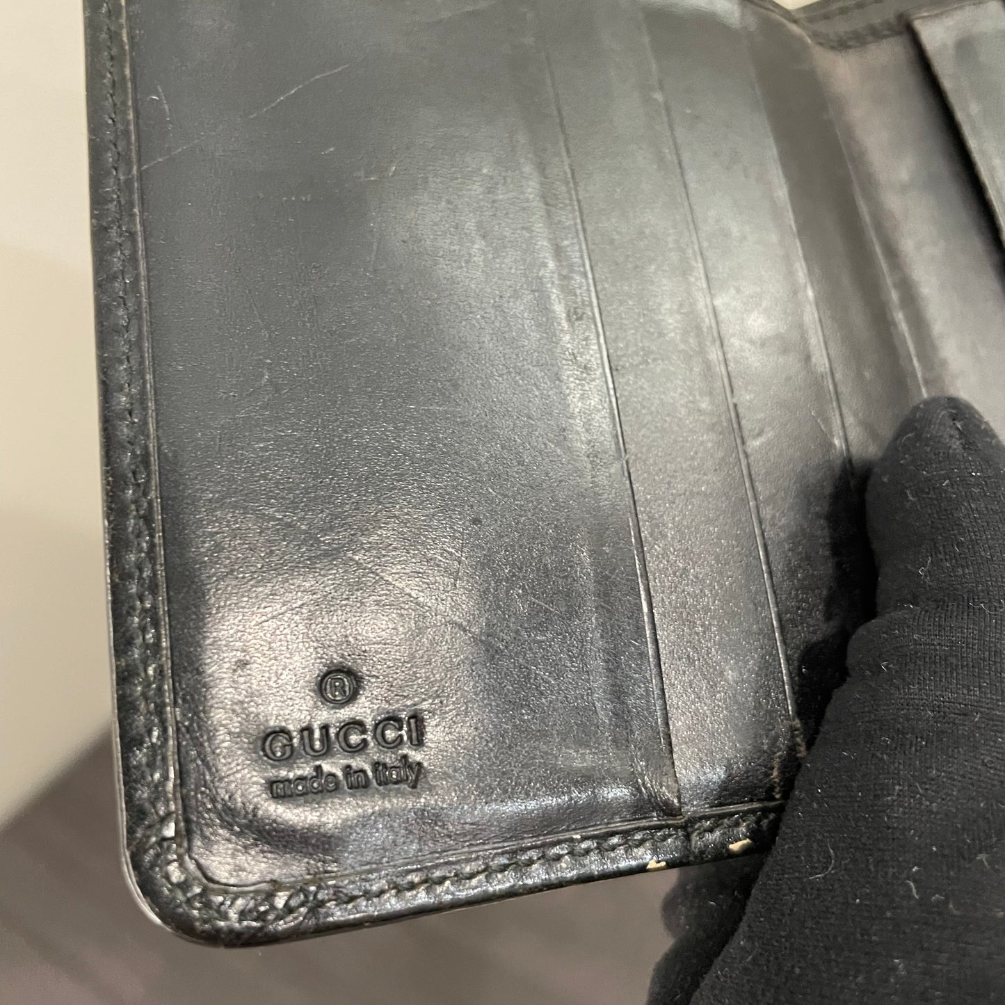 GUCCI GG Black Bi-fold Wallet