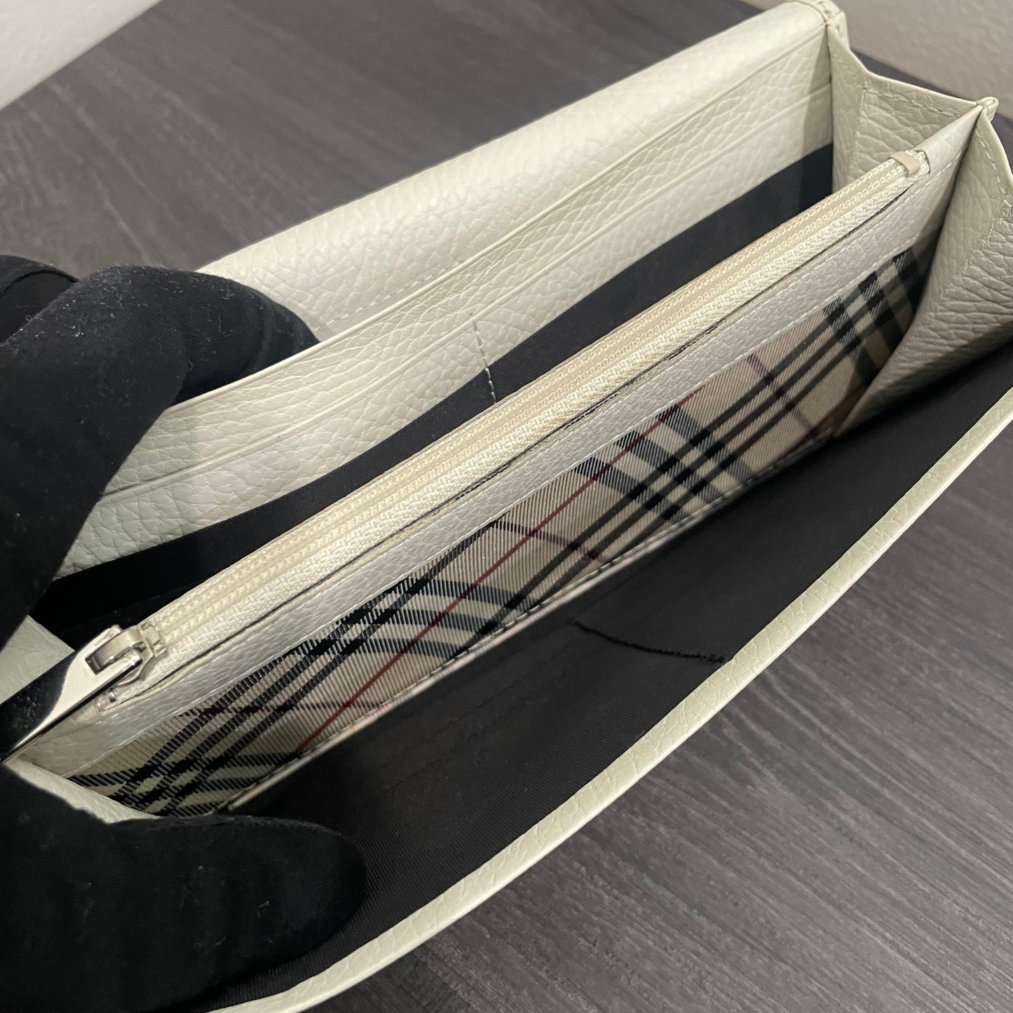 BURBERRY Leather Long Wallet