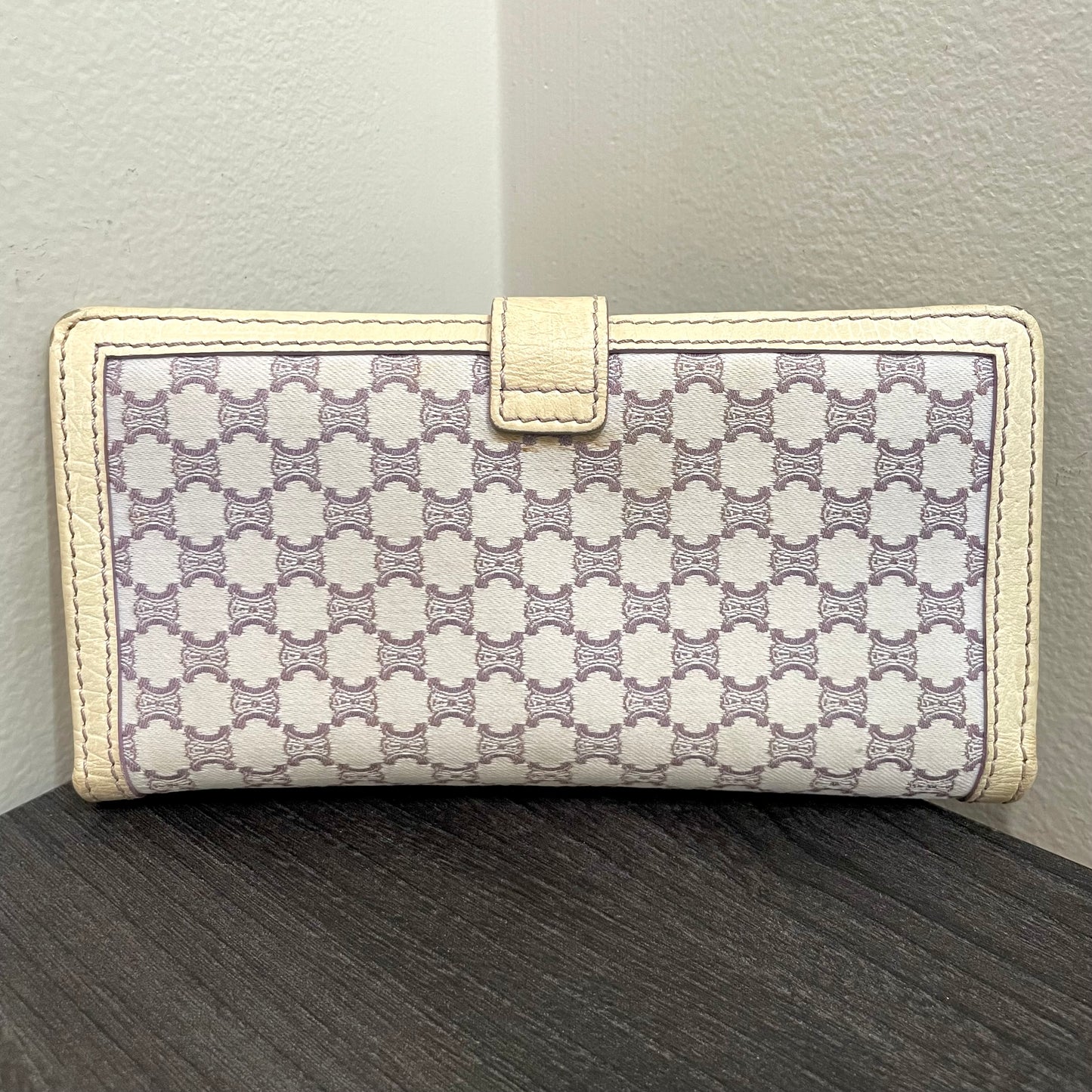 CELINE Blush Canvas Long Wallet